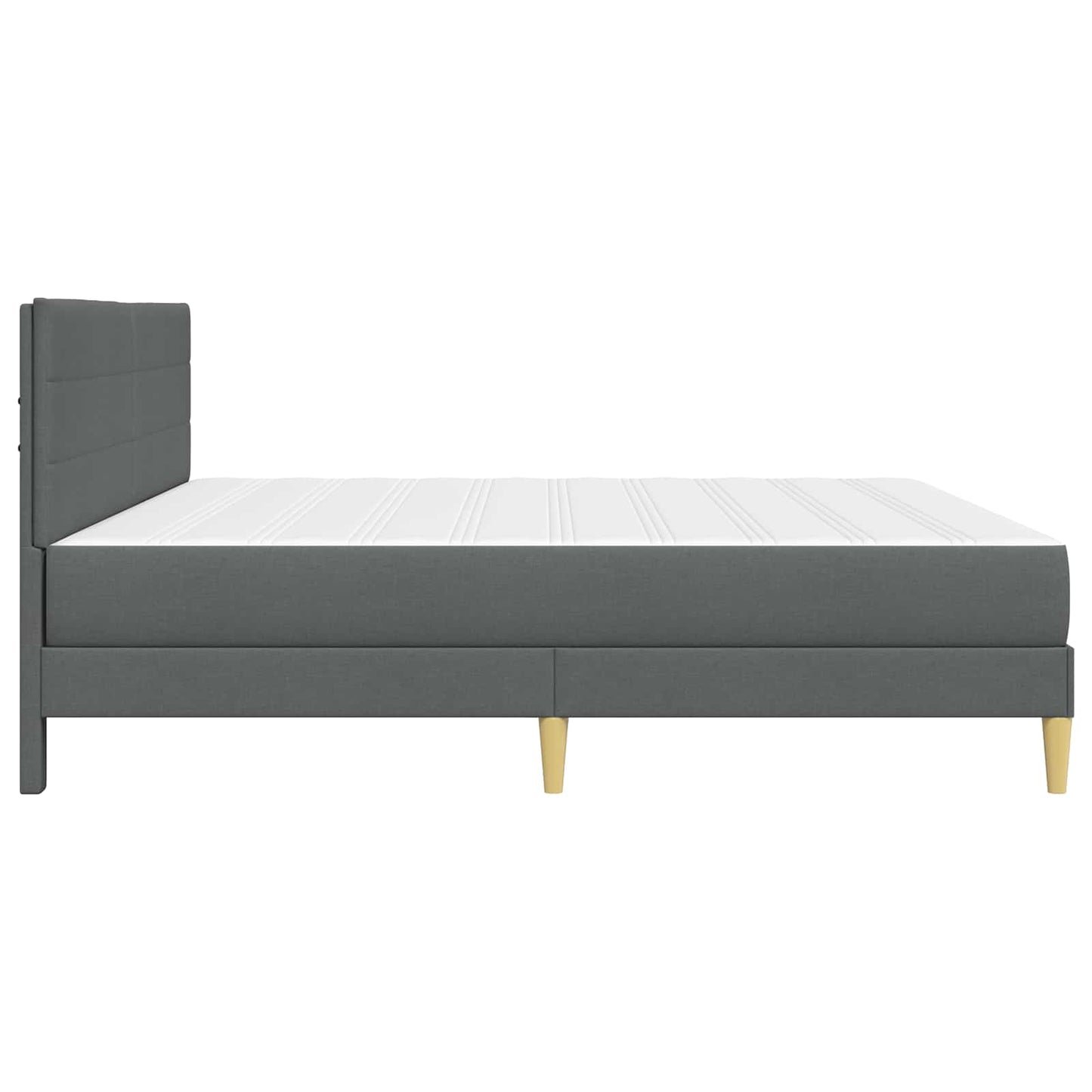 Bed Frame with Mattress Dark Grey 180 x 200 cm Fabric