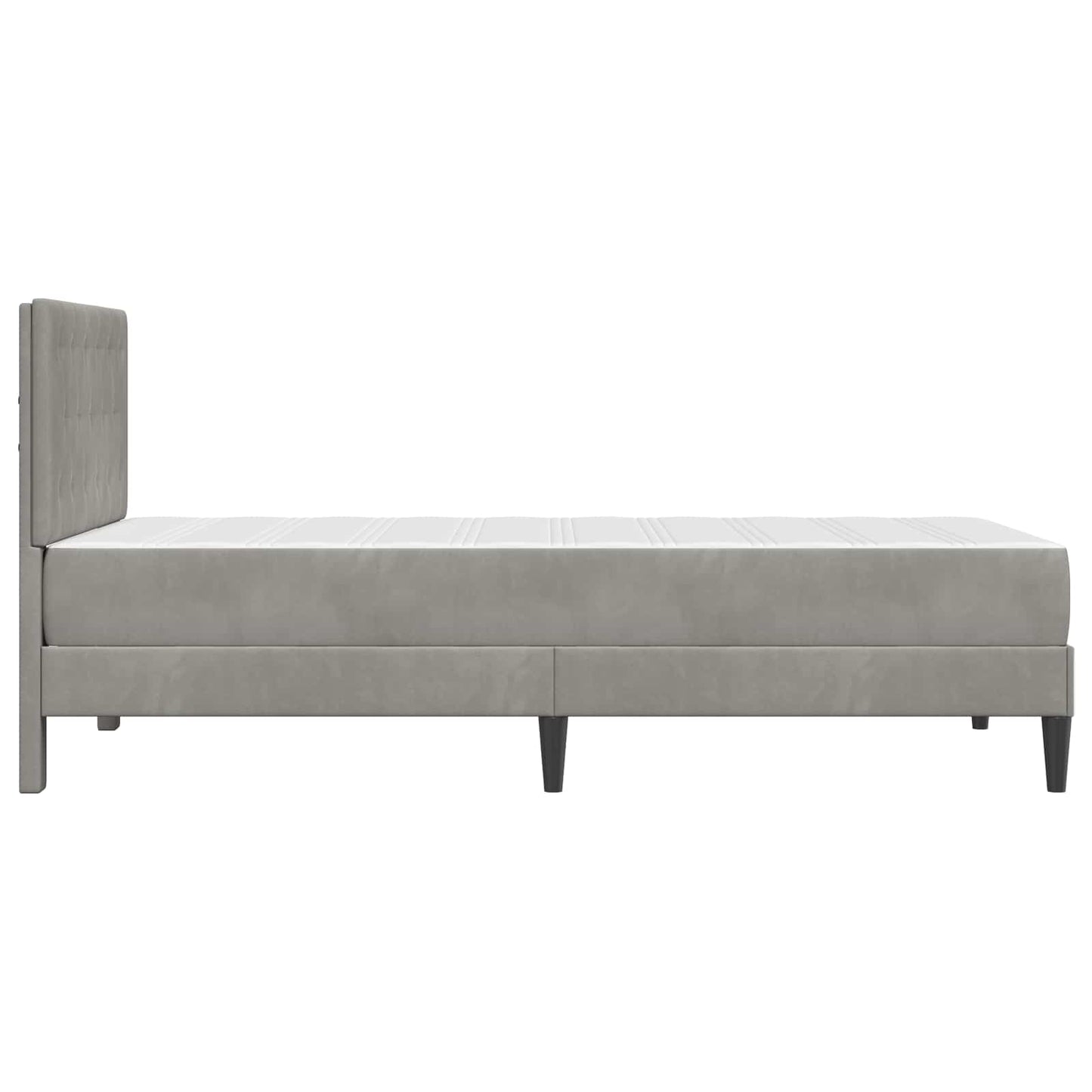 Bed Frame with Mattress Light Grey 90 x 190 cm Velvet