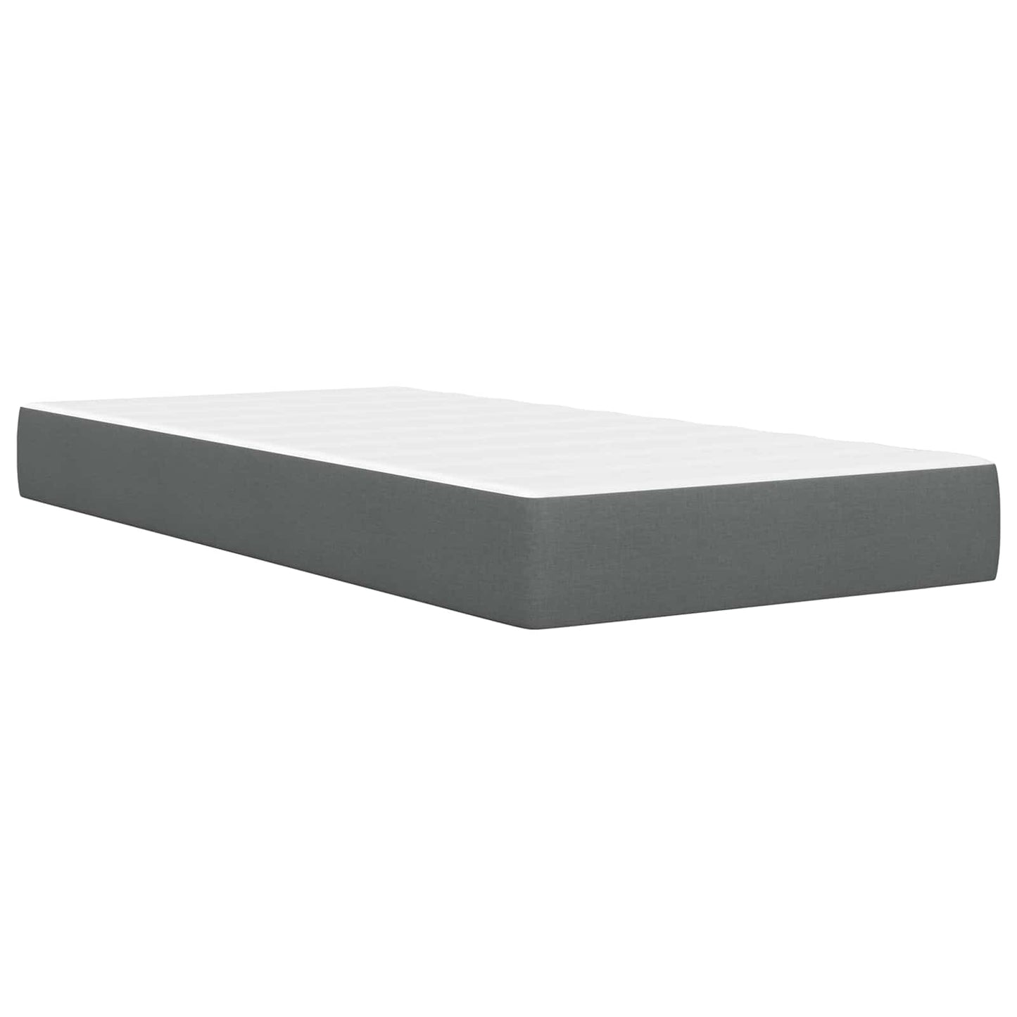 Bed Frame with Mattress Dark Grey 90 x 190 cm Fabric