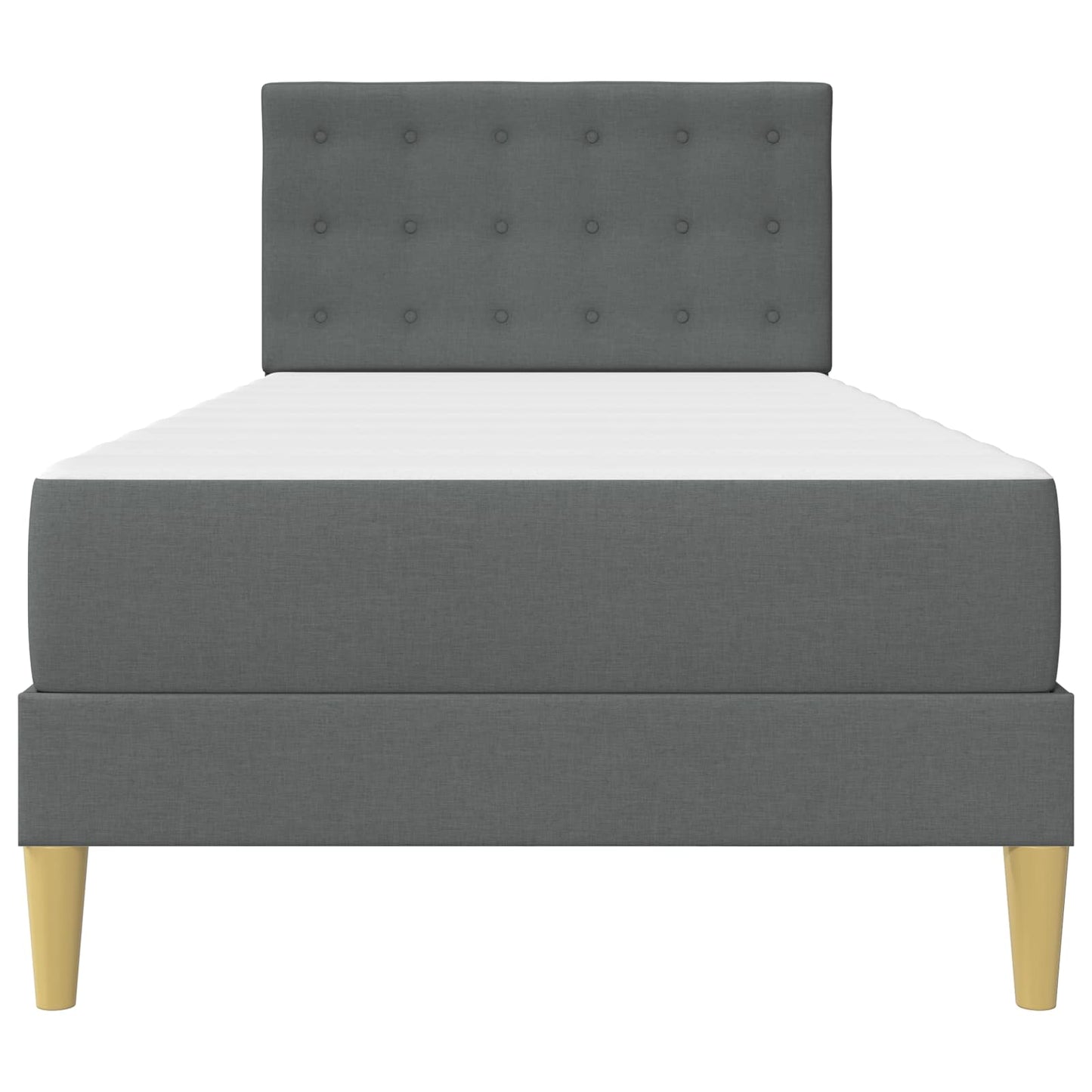 Bed Frame with Mattress Dark Grey 90 x 190 cm Fabric