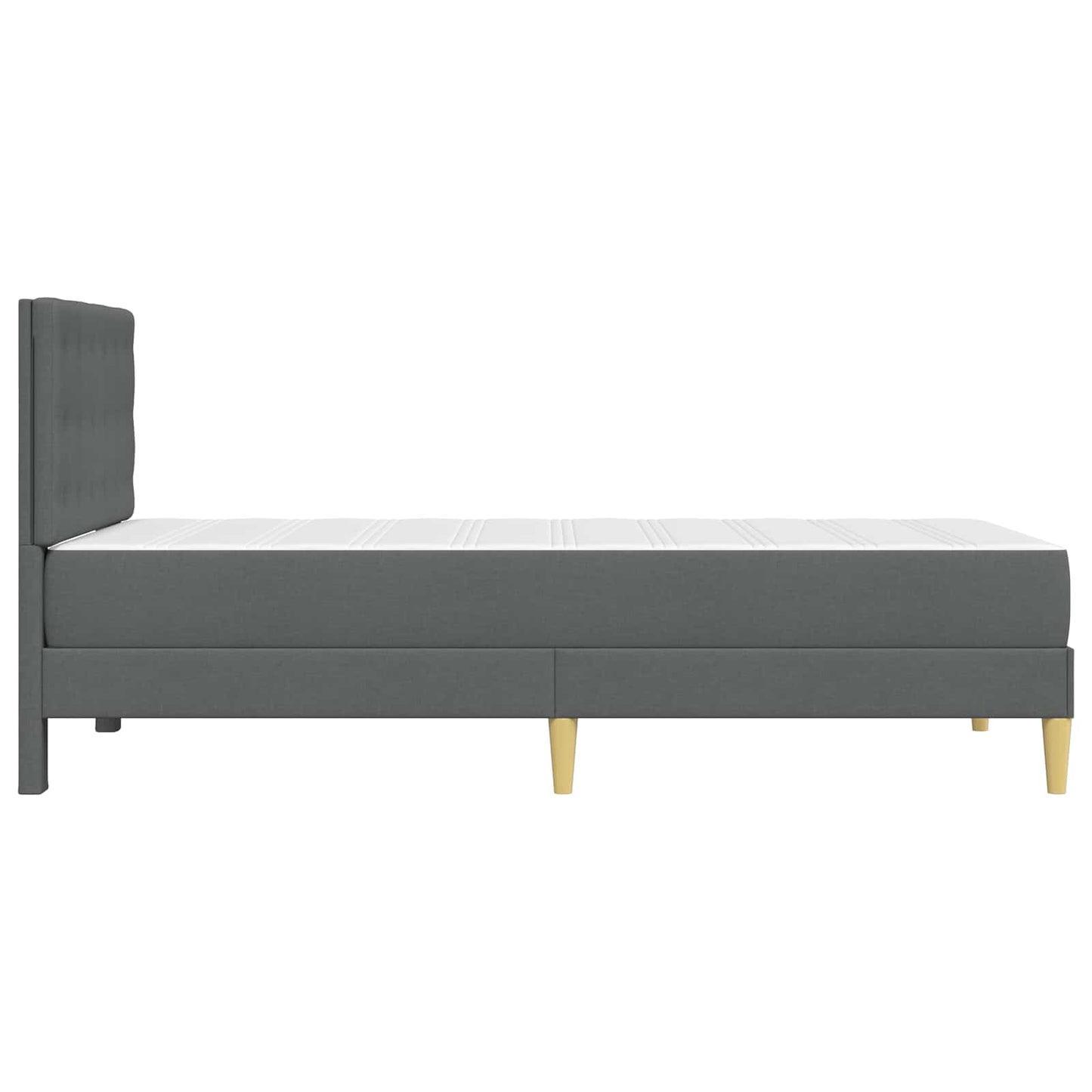 Bed Frame with Mattress Dark Grey 90 x 190 cm Fabric