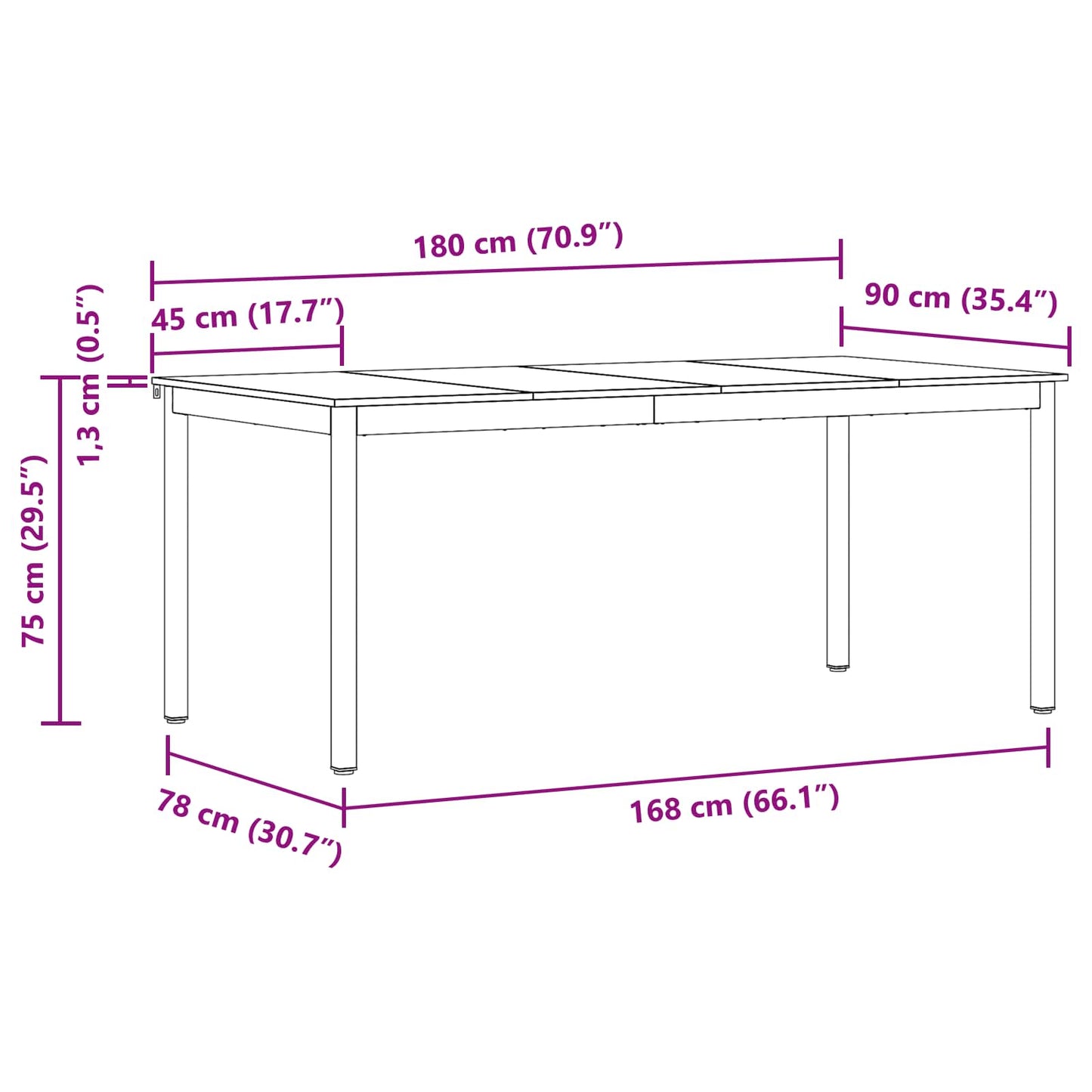 Dining Tables 180 x 90 x 75 cm Engineered Wood Rectangular