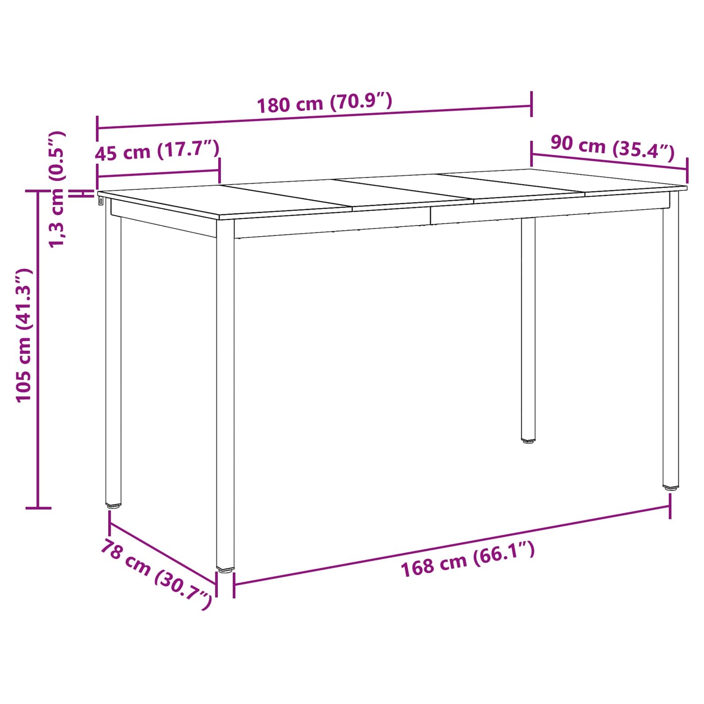 Standing Bar Table Engineered Wood Rectangular