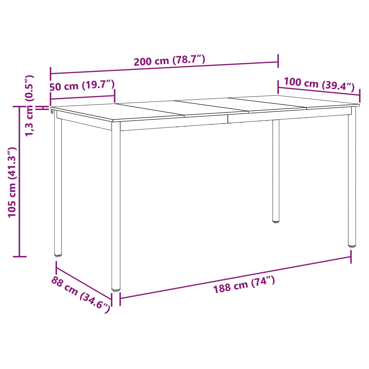 Standing Bar Table Engineered Wood Rectangular