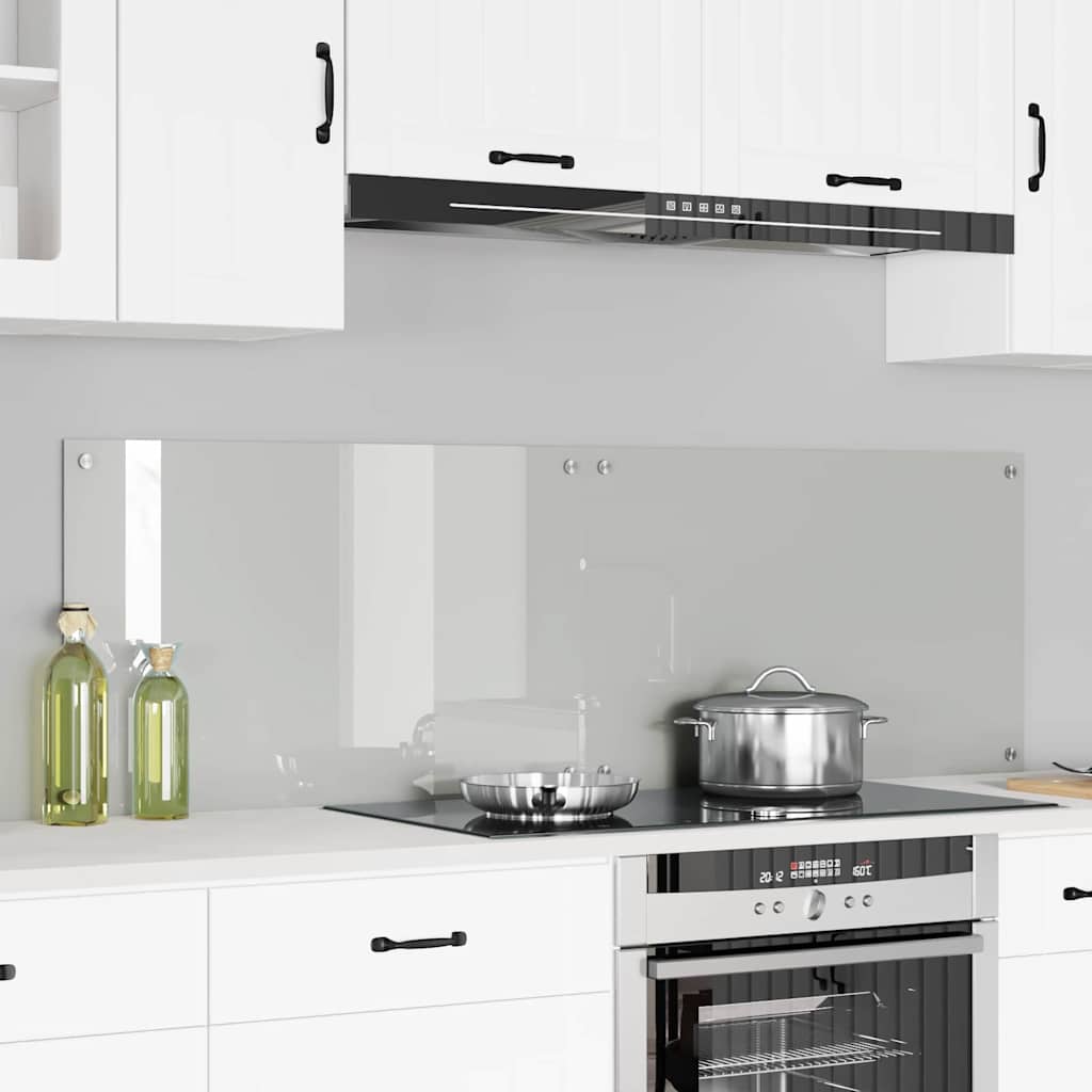 Kitchen Backsplash 2 pcs Transparent 80 x 50 cm Tempered Glass