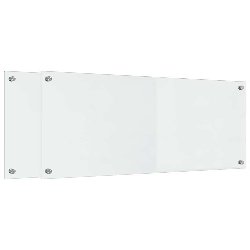 Kitchen Backsplash 2 pcs Transparent 100 x 40 cm Tempered Glass