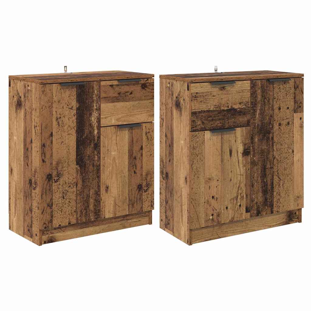 Sideboards 2 pcs Old Wood 60 x 30 x 70 cm Engineered Wood