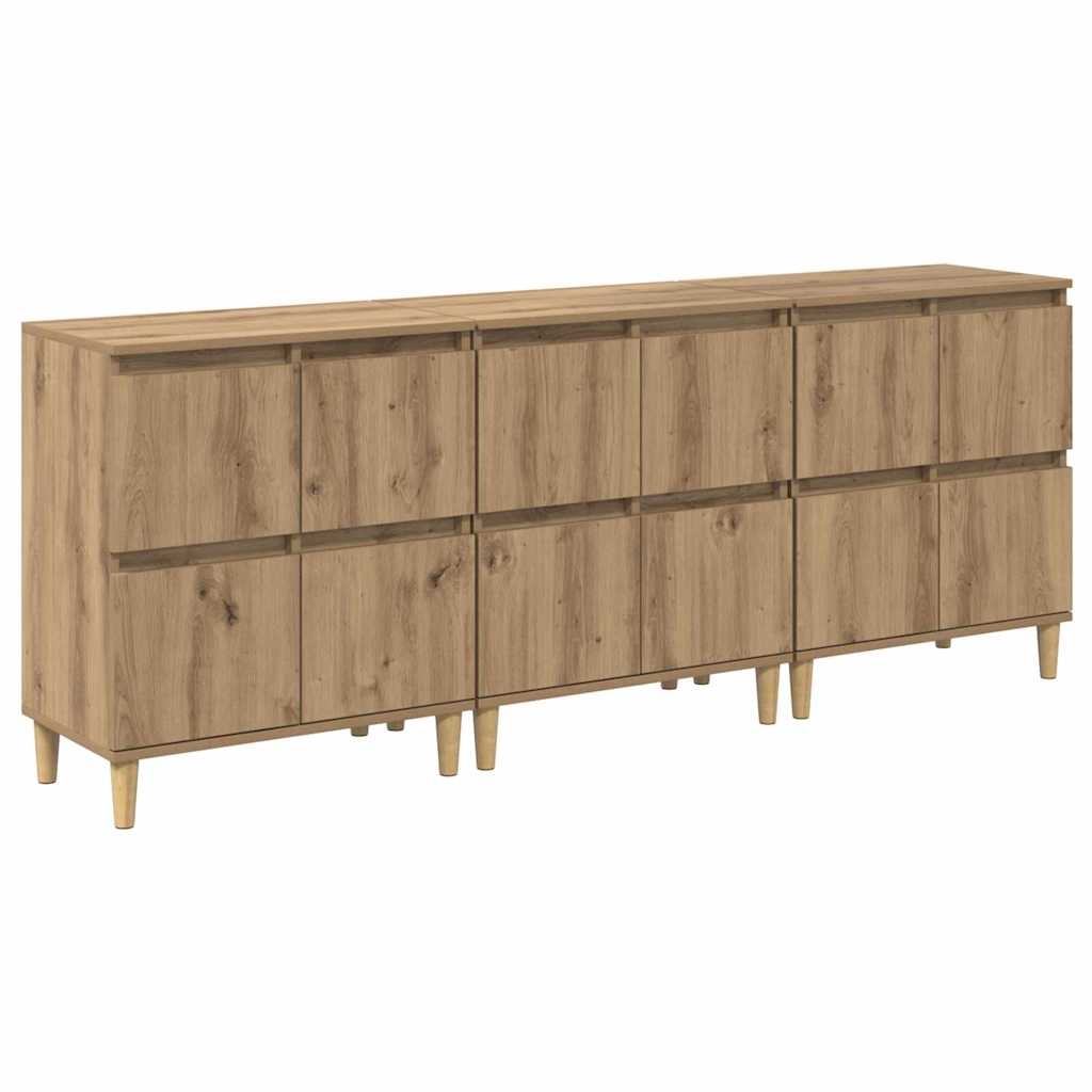 Sideboards 3 pcs Artisan Oak 60 x 35 x 70 cm Engineered Wood