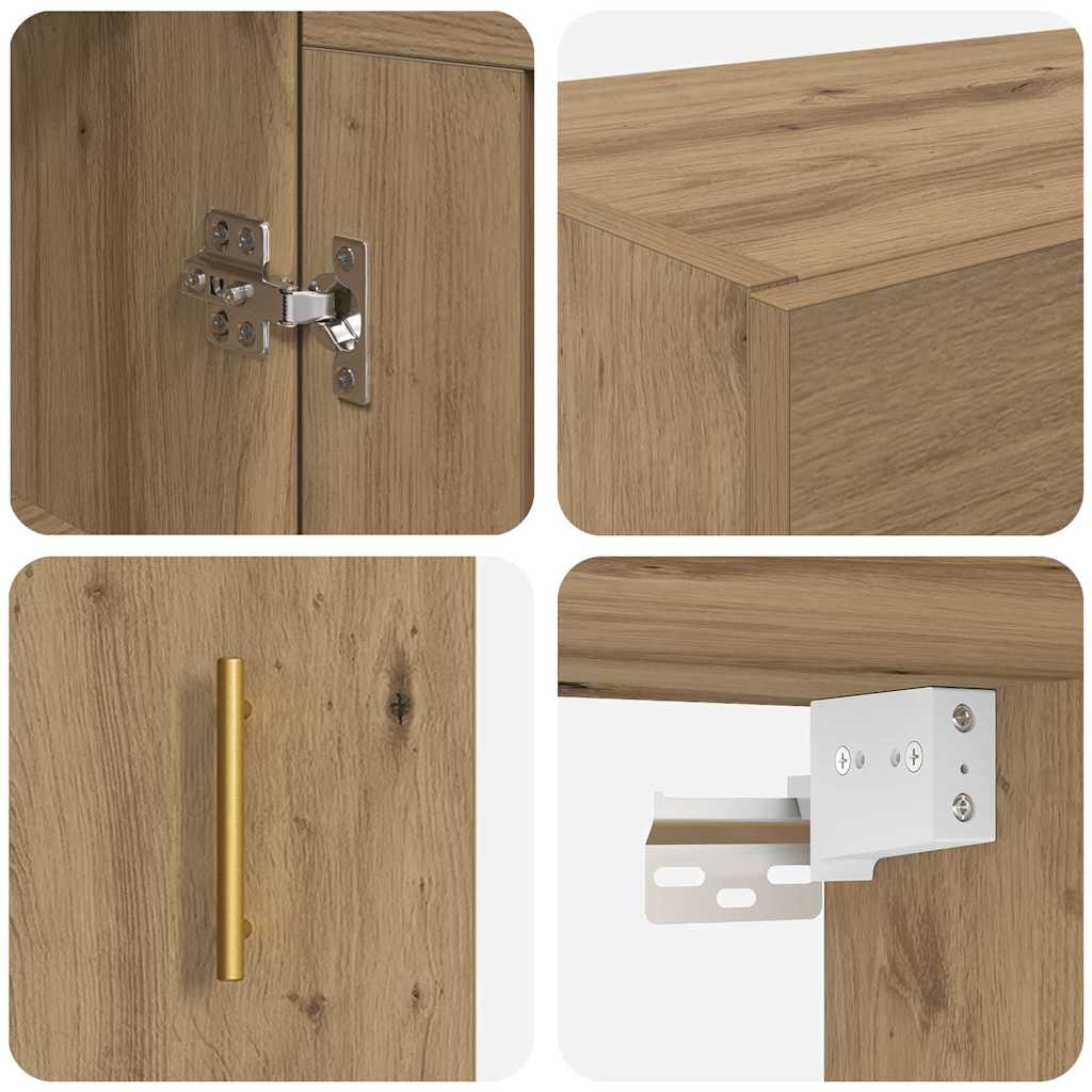 Wall-mounted Cabinet 2 pcs Artisan Oak 69.5 x 34 x 90 cm