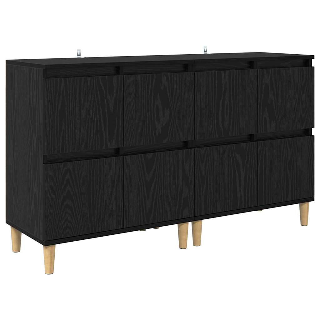 Sideboards 2 pcs Black Oak 60 x 35 x 70 cm Engineered Wood