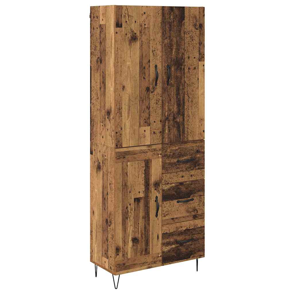 Highboard 2 pcs Old Wood 69.5 x 34 x 180 cm Engineered Wood