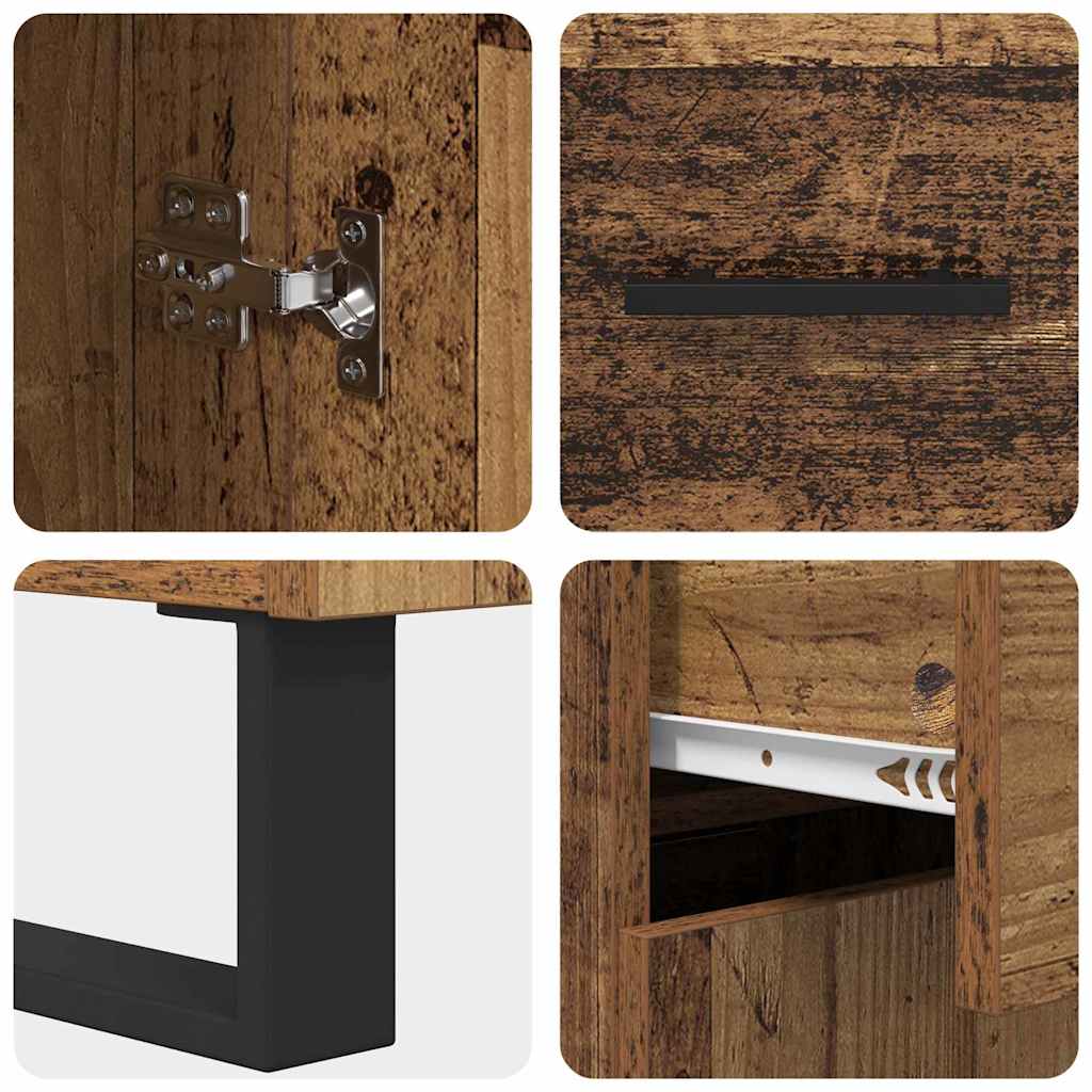 Highboard 2 pcs Old Wood 69.5 x 34 x 180 cm
