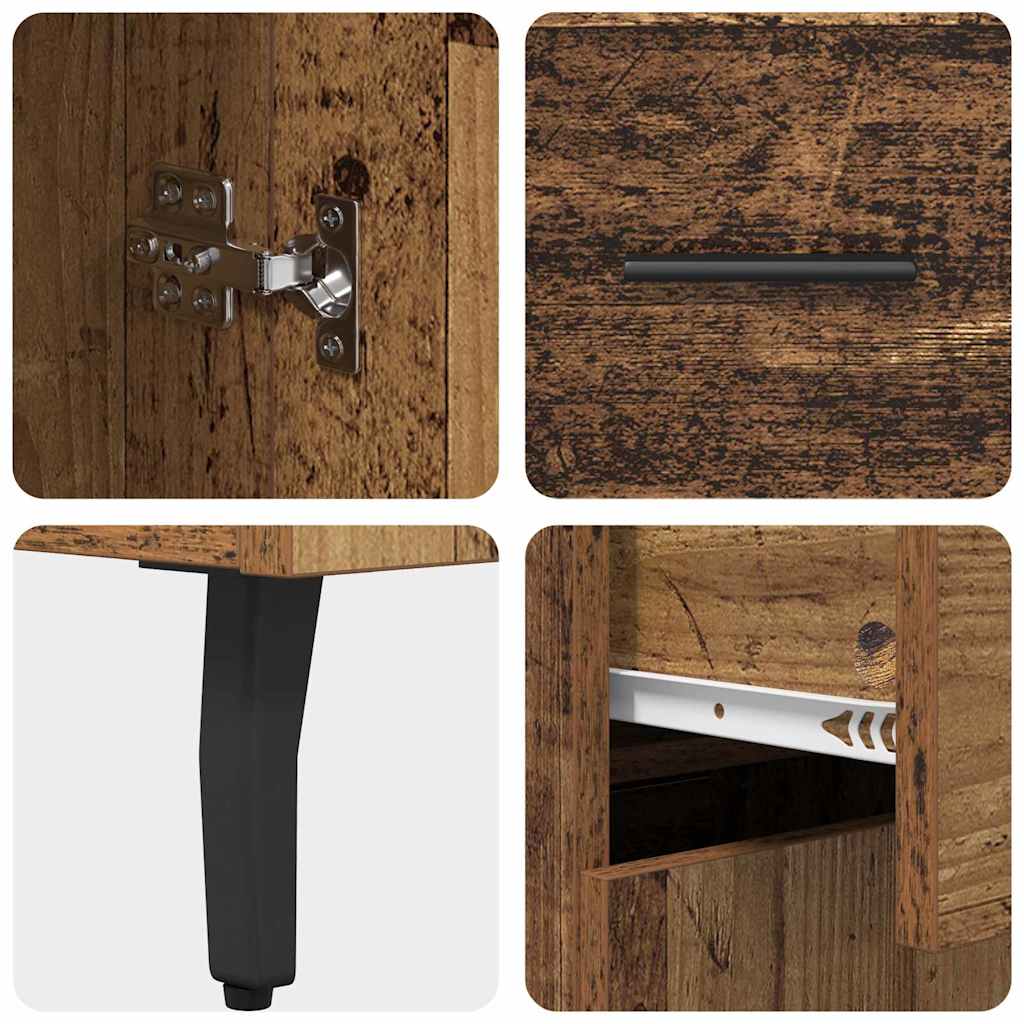 Highboard 2 pcs Old Wood 69.5 x 32.5 x 180 cm Engineered Wood