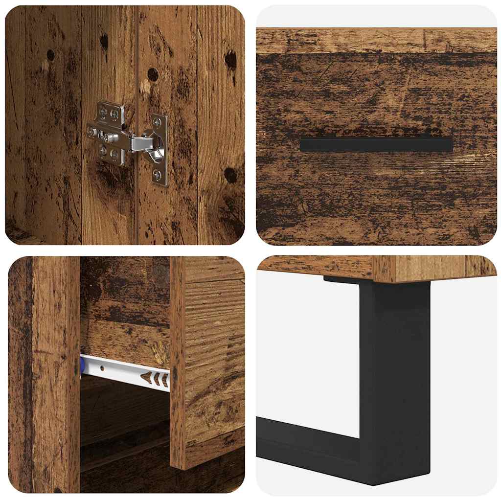 Highboard 2 pcs Old Wood 69.5 x 34 x 180 cm