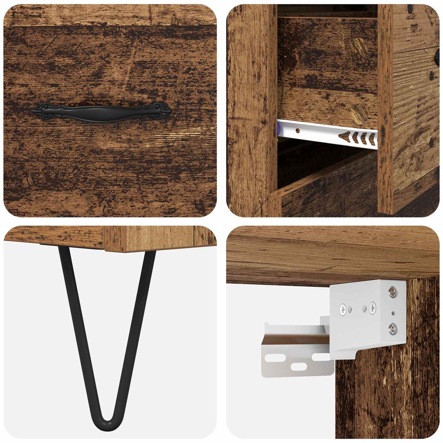 Highboard 2 pcs Old Wood 69.5 x 34 x 180 cm