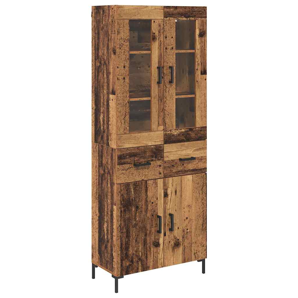 Highboard 2 pcs Old Wood 69.5 x 34 x 180 cm Engineered Wood