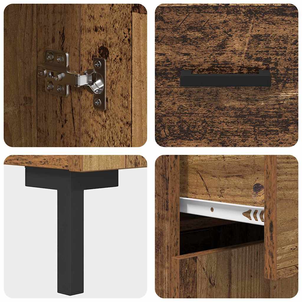 Highboard 2 pcs Old Wood 69.5 x 34 x 180 cm Engineered Wood