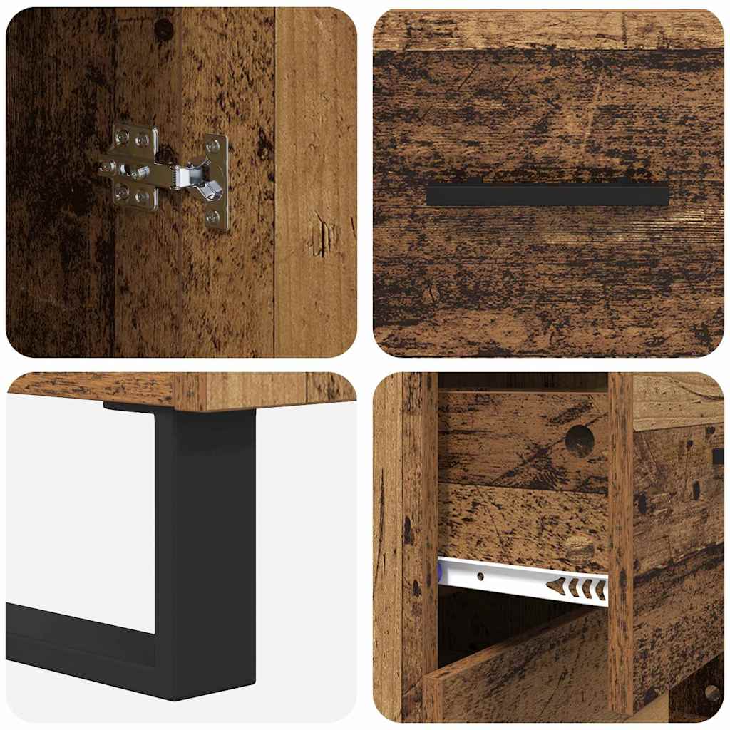 Highboard 2 pcs Old Wood 69.5 x 34 x 180 cm