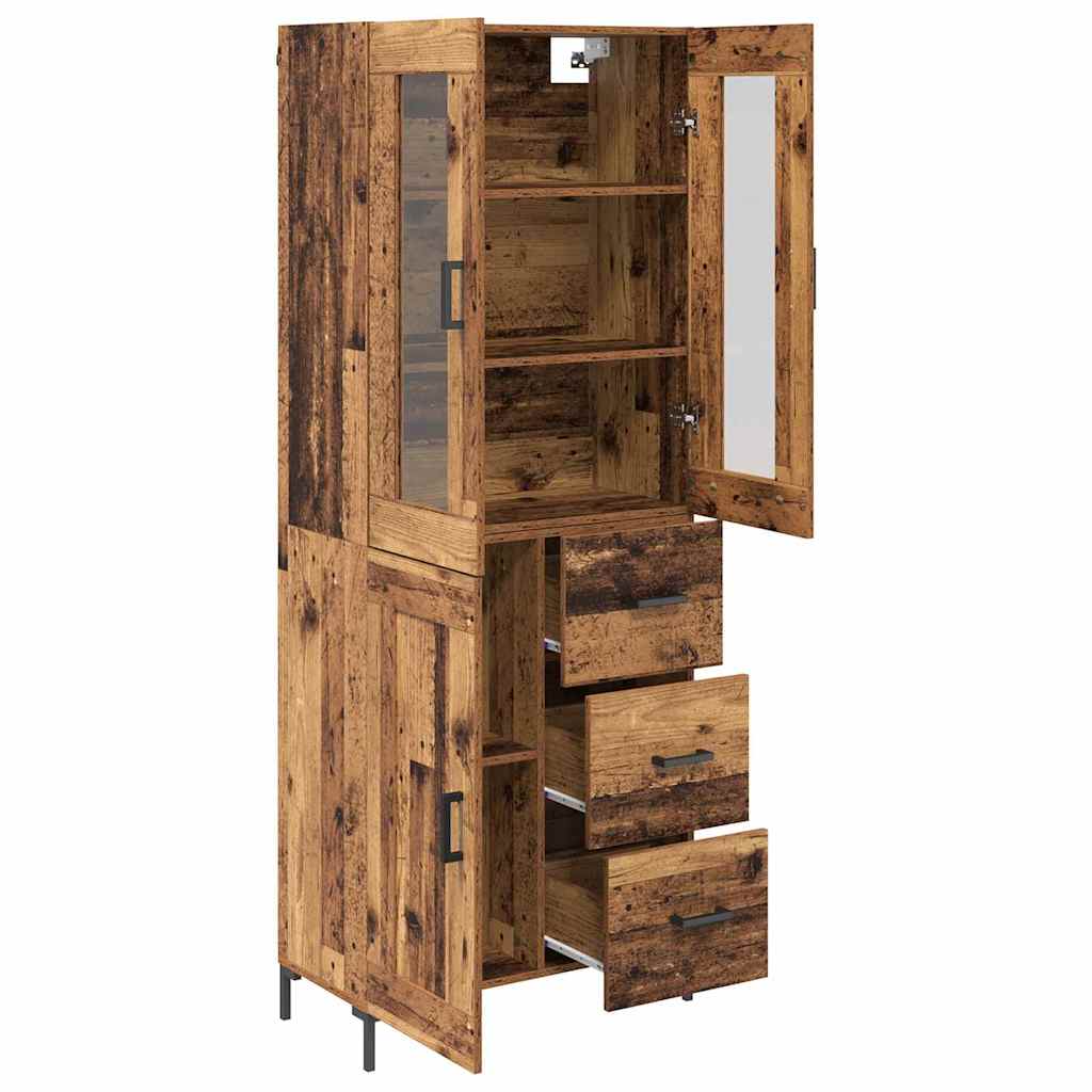 Highboard 2 pcs Old Wood 69.5 x 34 x 180 cm Engineered Wood