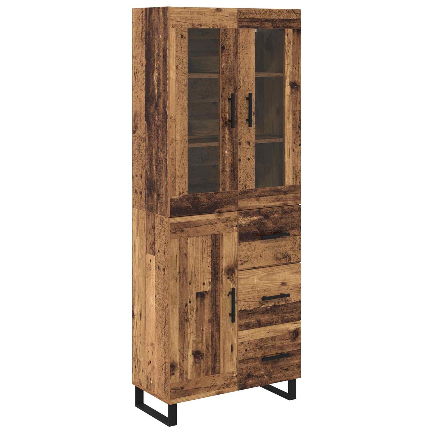 Highboard 2 pcs Old Wood 69.5 x 34 x 180 cm Engineered Wood