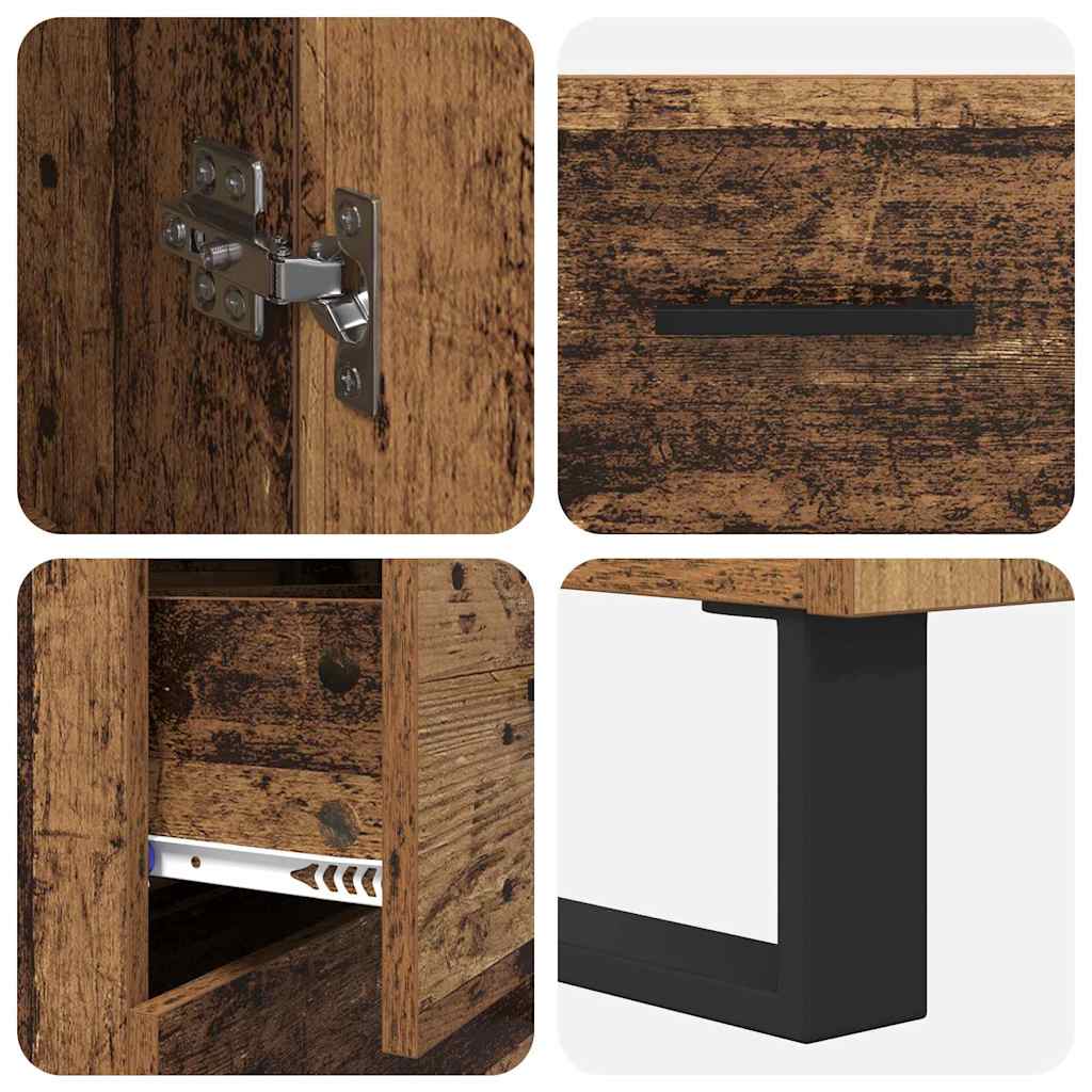 Highboard 2 pcs Old Wood 69.5 x 34 x 180 cm Engineered Wood