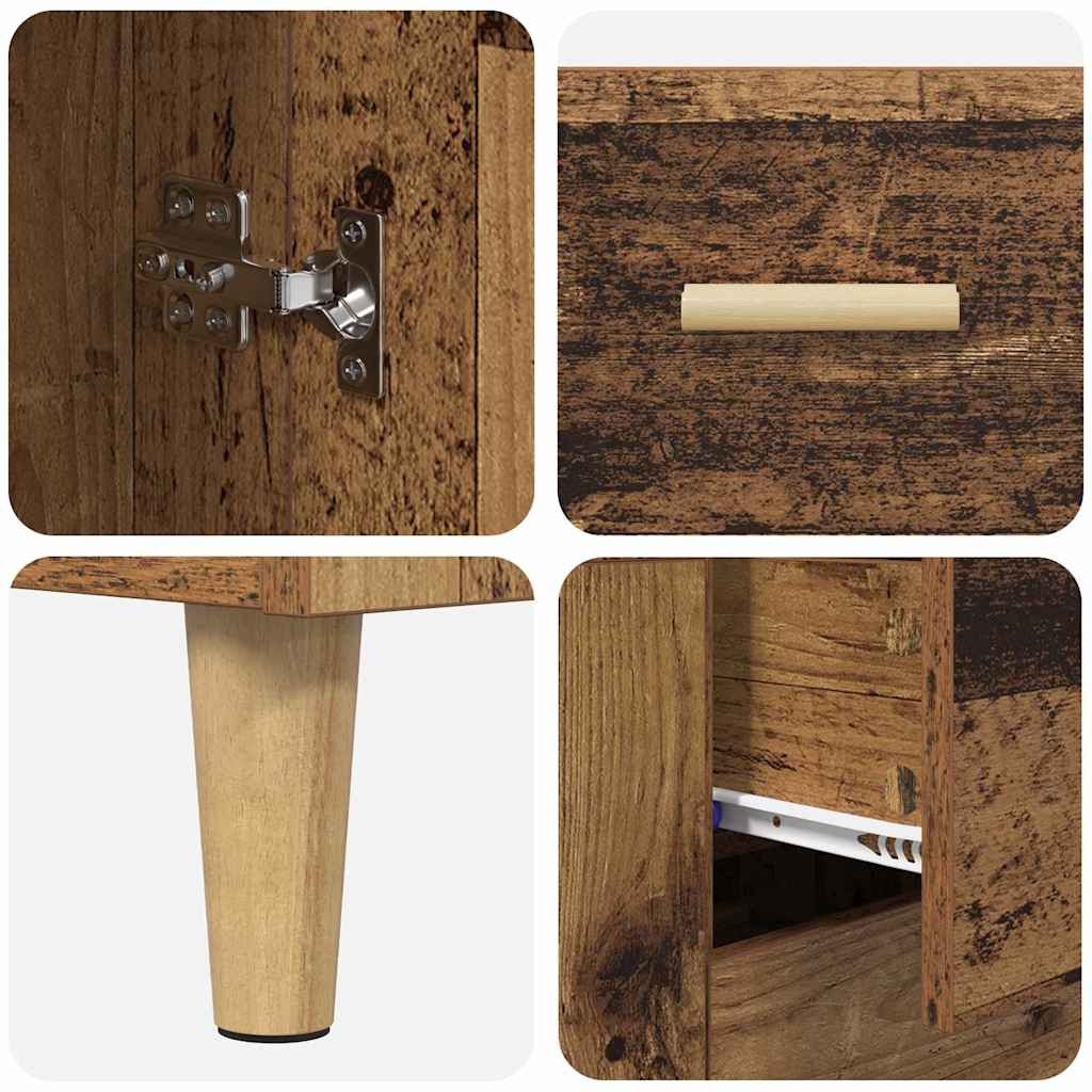 Highboard Old Wood 34.5 x 34 x 180 cm Engineered Wood