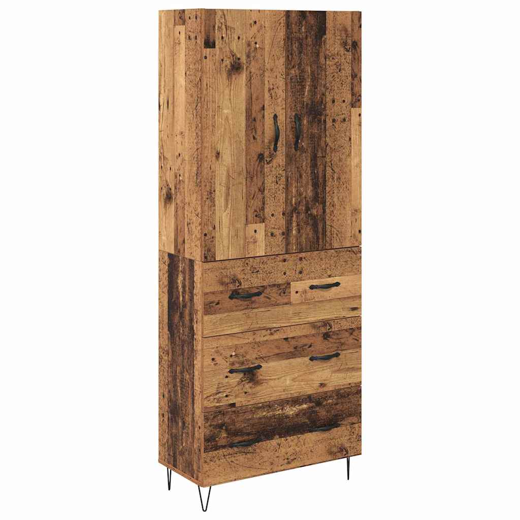 Highboard 2 pcs Old Wood 69.5 x 34 x 180 cm Engineered Wood