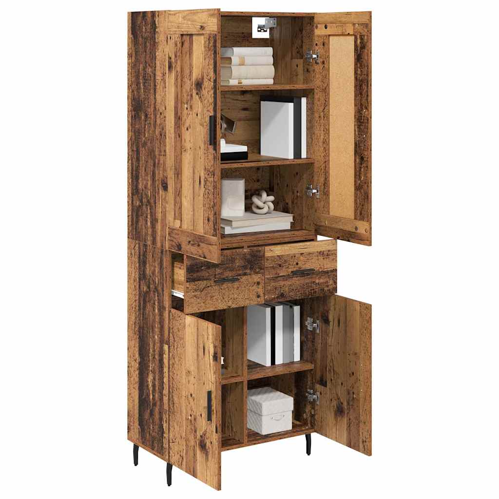 Highboard 2 pcs Old Wood 69.5 x 34 x 180 cm Engineered Wood