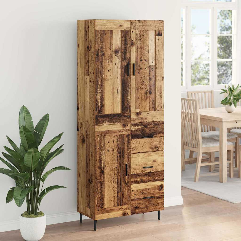 Highboard 2 pcs Old Wood 69.5 x 34 x 180 cm Engineered Wood