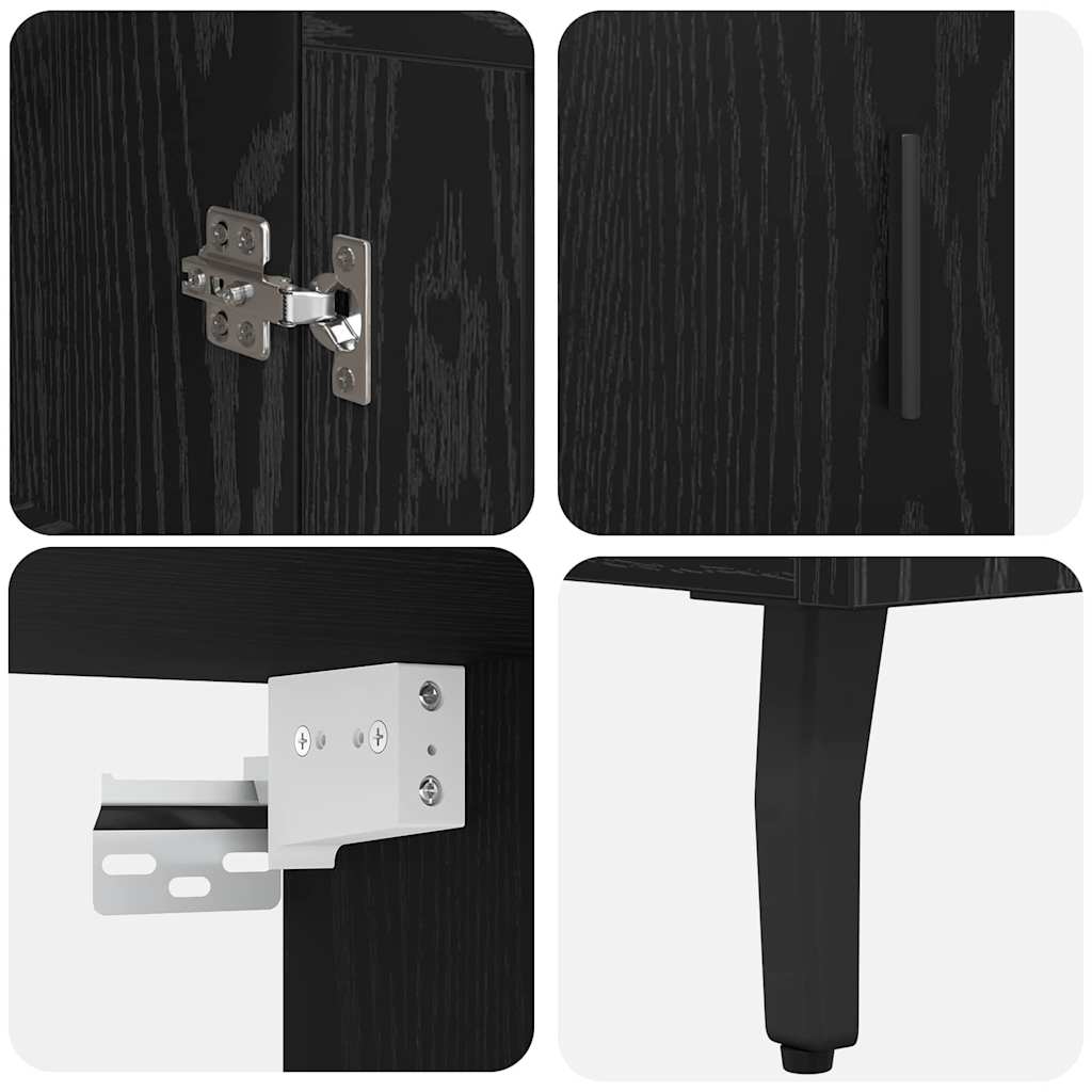 Highboard 2 pcs Black Oak 69.5 x 34 x 180 cm Engineered Wood