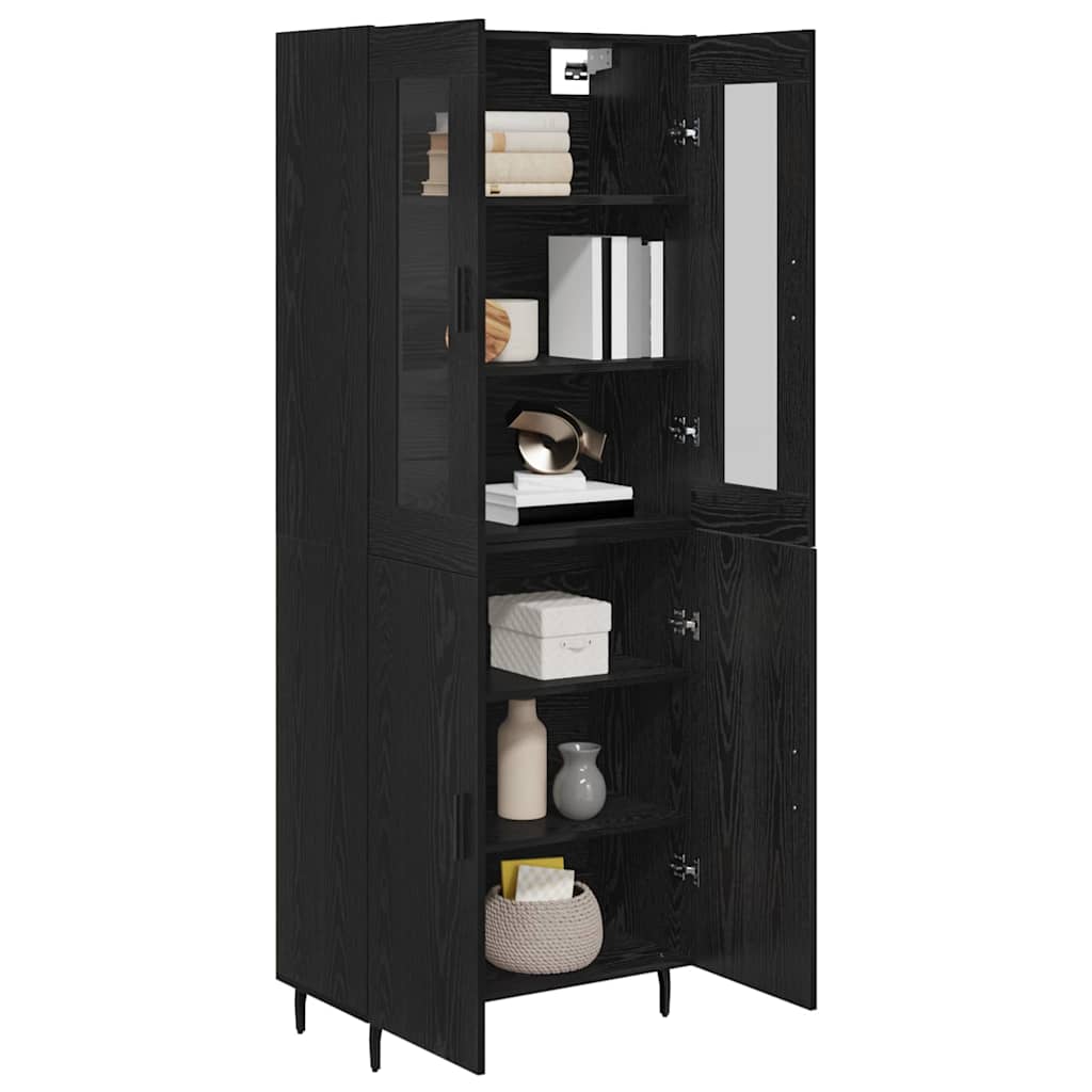 Highboard 2 pcs Black Oak 69.5 x 34 x 180 cm Engineered Wood