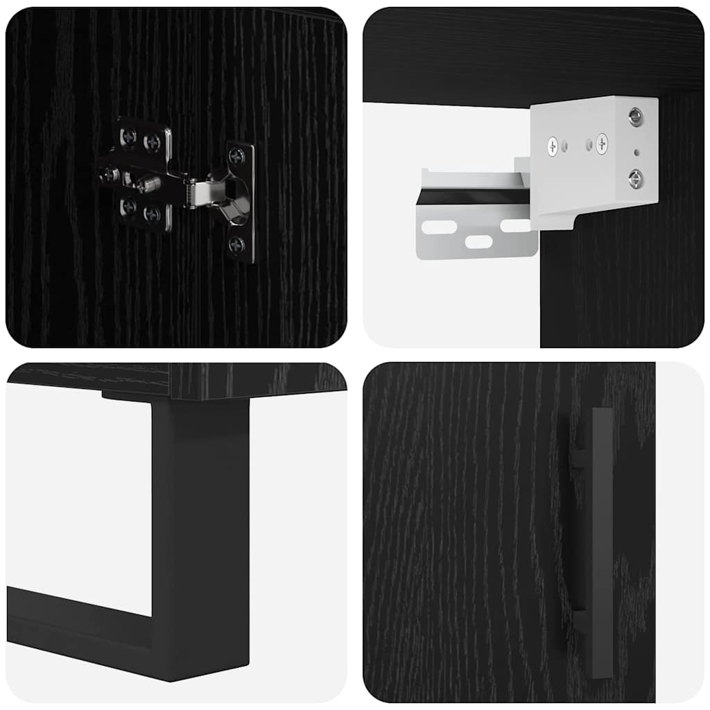 Highboard 2 pcs Black Oak 69.5 x 34 x 180 cm Engineered Wood