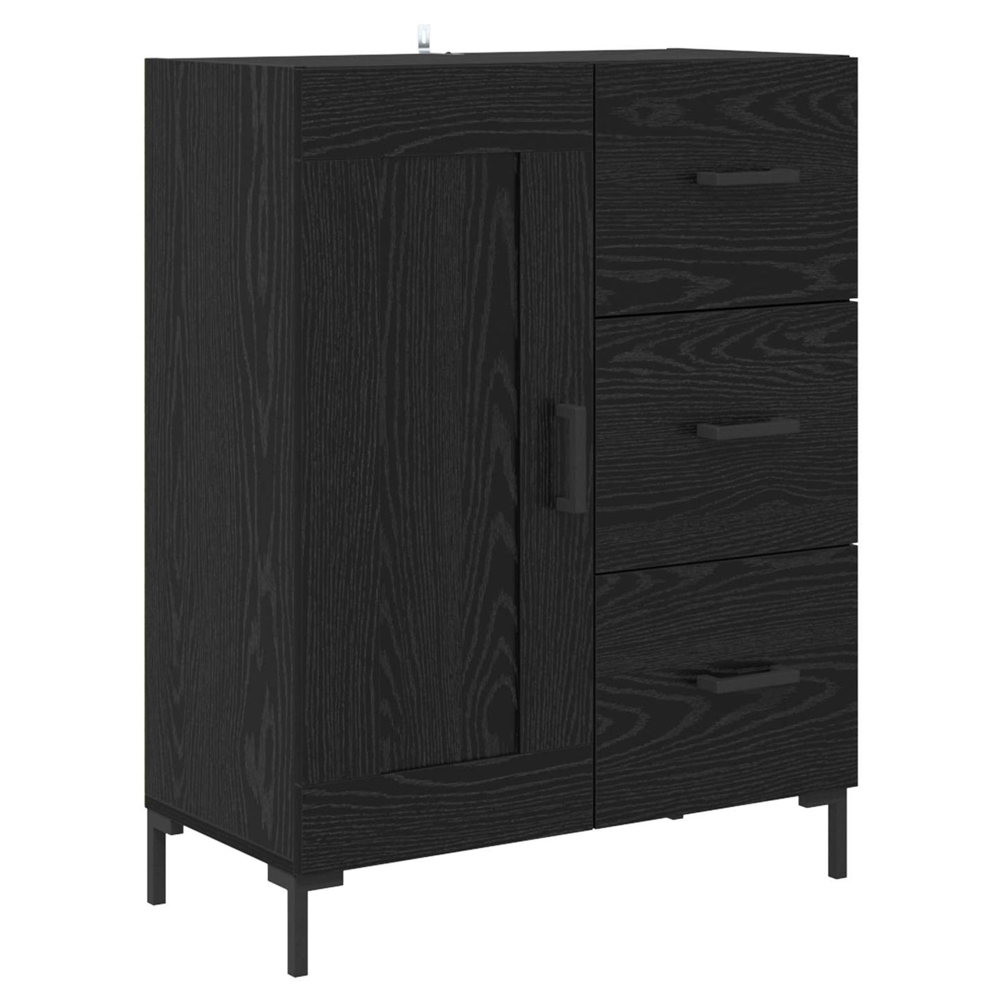 Highboard Black Oak 69.5 x 34 x 180 cm Engineered Wood