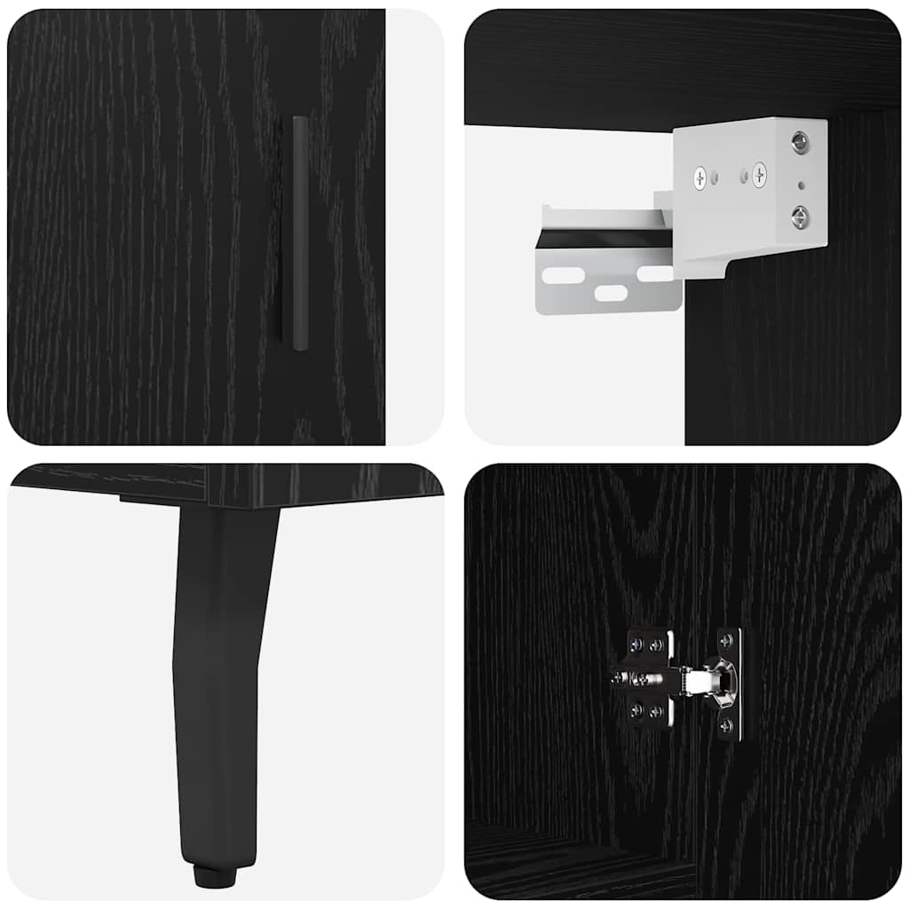 Highboard 2 pcs Black Oak 69.5 x 34 x 180 cm Engineered Wood