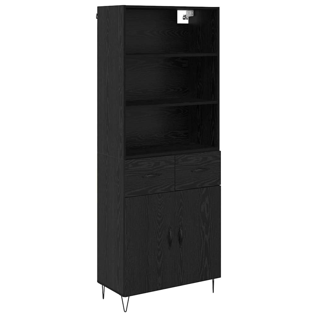 Highboard 2 pcs Black Oak 69.5 x 34 x 180 cm