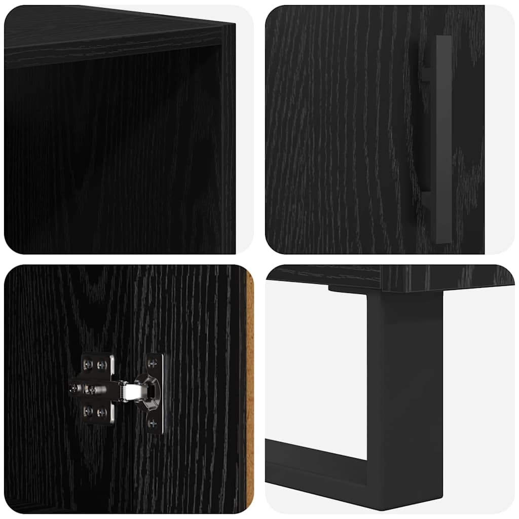 Highboard 2 pcs Black Oak 69.5 x 34 x 180 cm