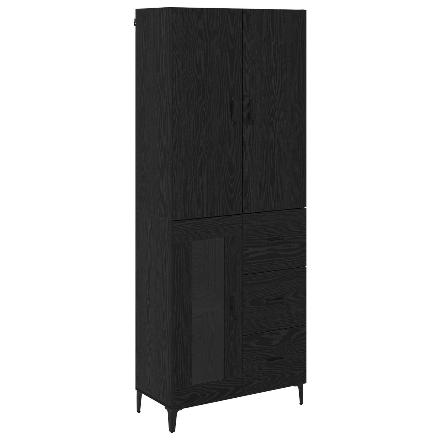 Highboard Black Oak 69.5 x 34 x 180 cm Engineered Wood