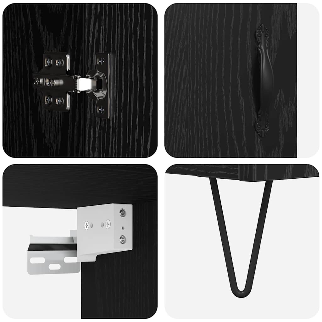 Highboard 2 pcs Black Oak 69.5 x 34 x 180 cm