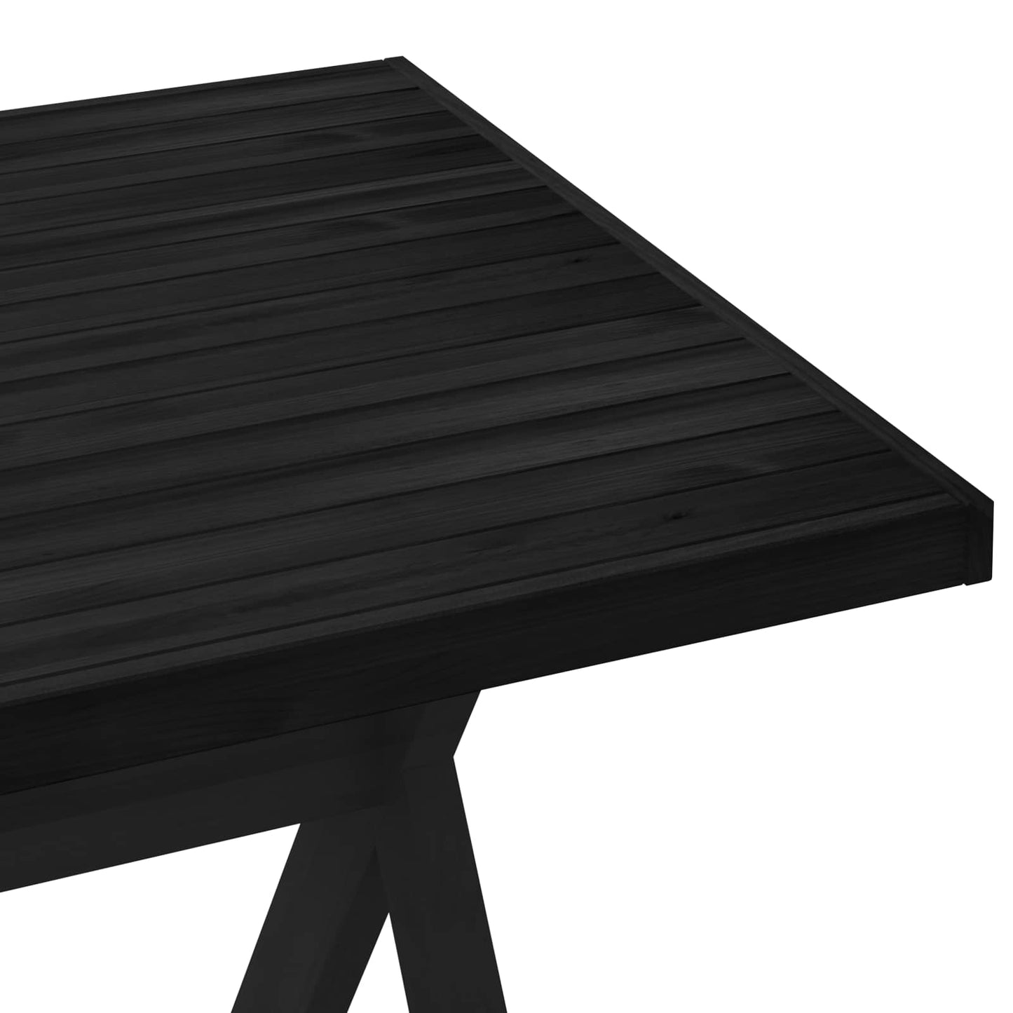 Dining Table NOAIN 160 cm Solid Pine Wood Black Rectangular