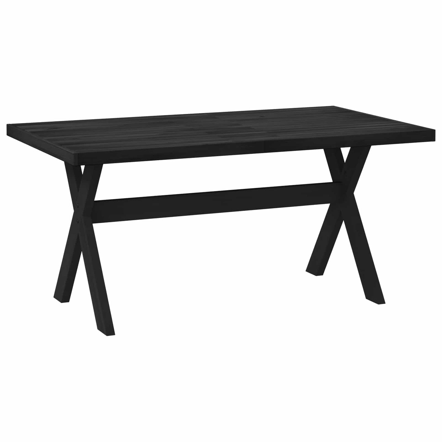 Dining Table NOAIN 160 cm Solid Pine Wood Black Rectangular