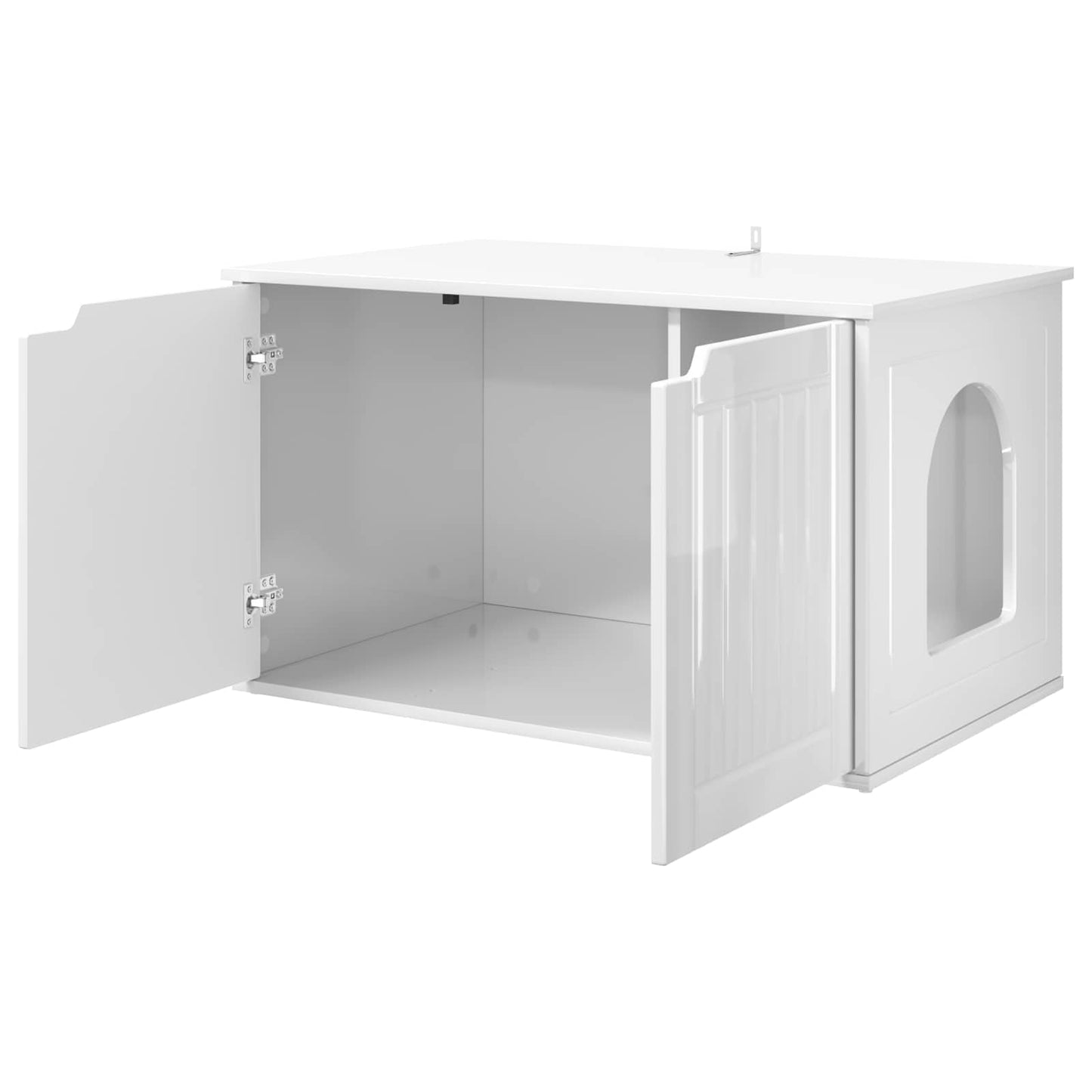 Cat House Gloss White 85 x 55 x 50.5 cm Engineered Wood