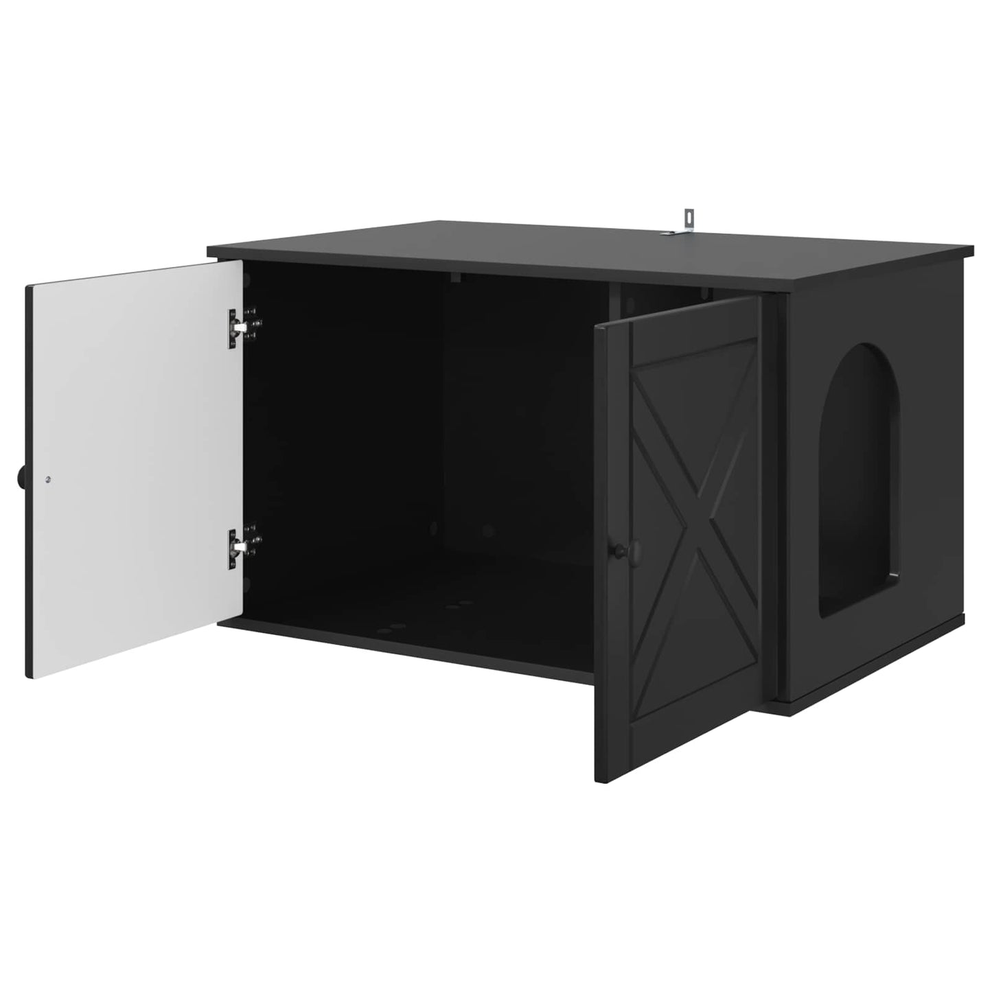 Cat House Black 85 x 55 x 50.5 cm Engineered Wood