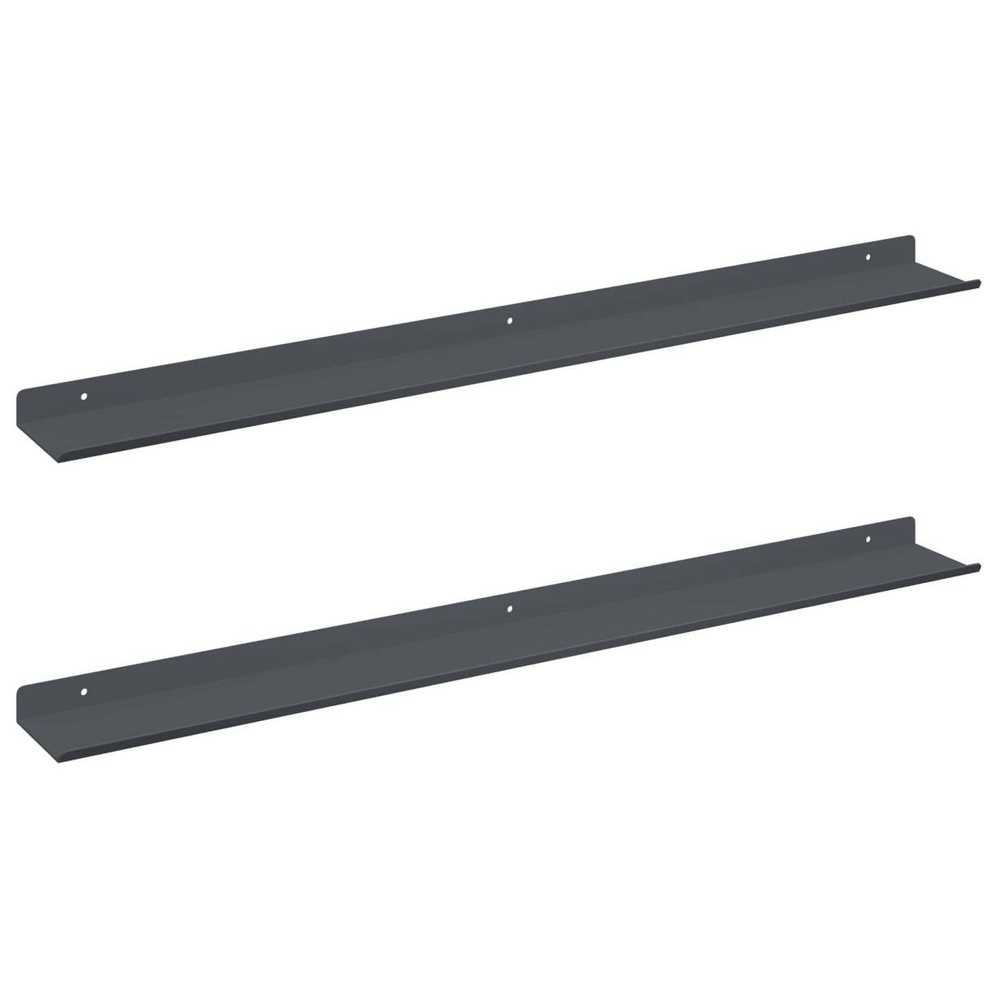 Floating Shelf 2 pcs Anthracite 80 x 9 x 2.5 cm Steel
