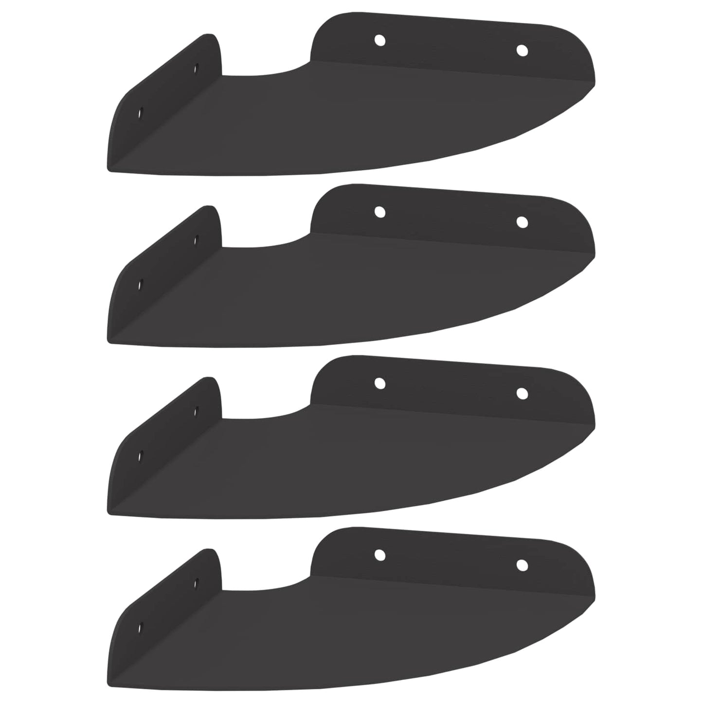Corner Floating Shelf 4 pcs Black 15 x 15 x 2 cm