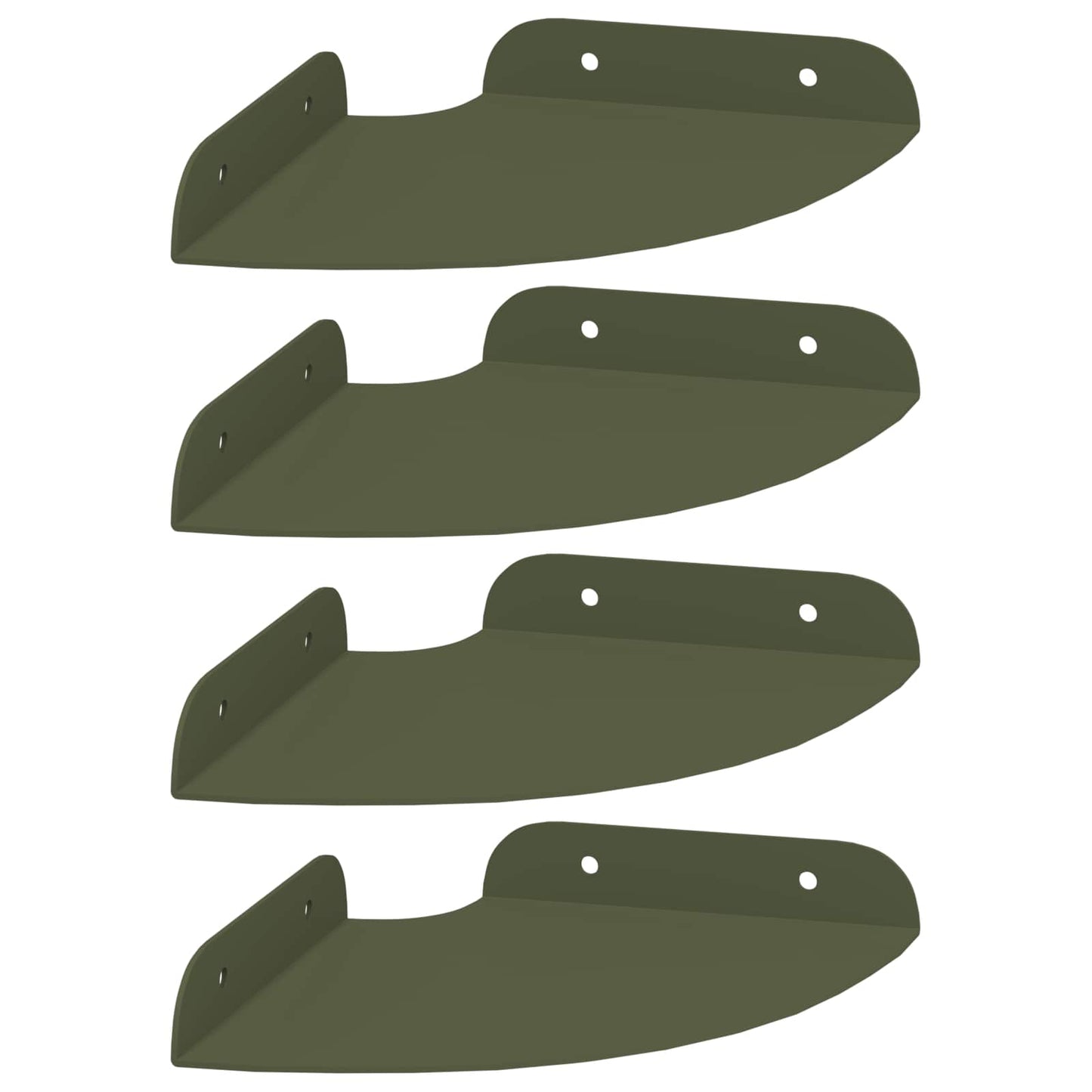 Corner Floating Shelf 4 pcs Olive Green 15 x 15 x 2 cm