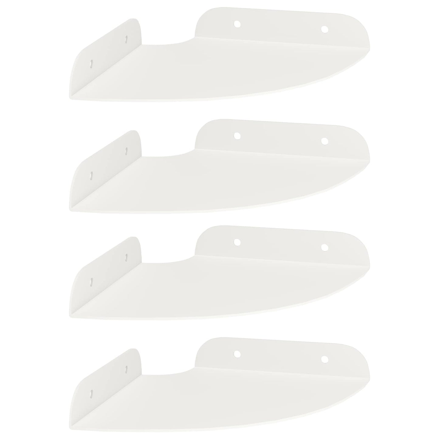 Corner Floating Shelf 4 pcs White 15 x 15 x 2 cm