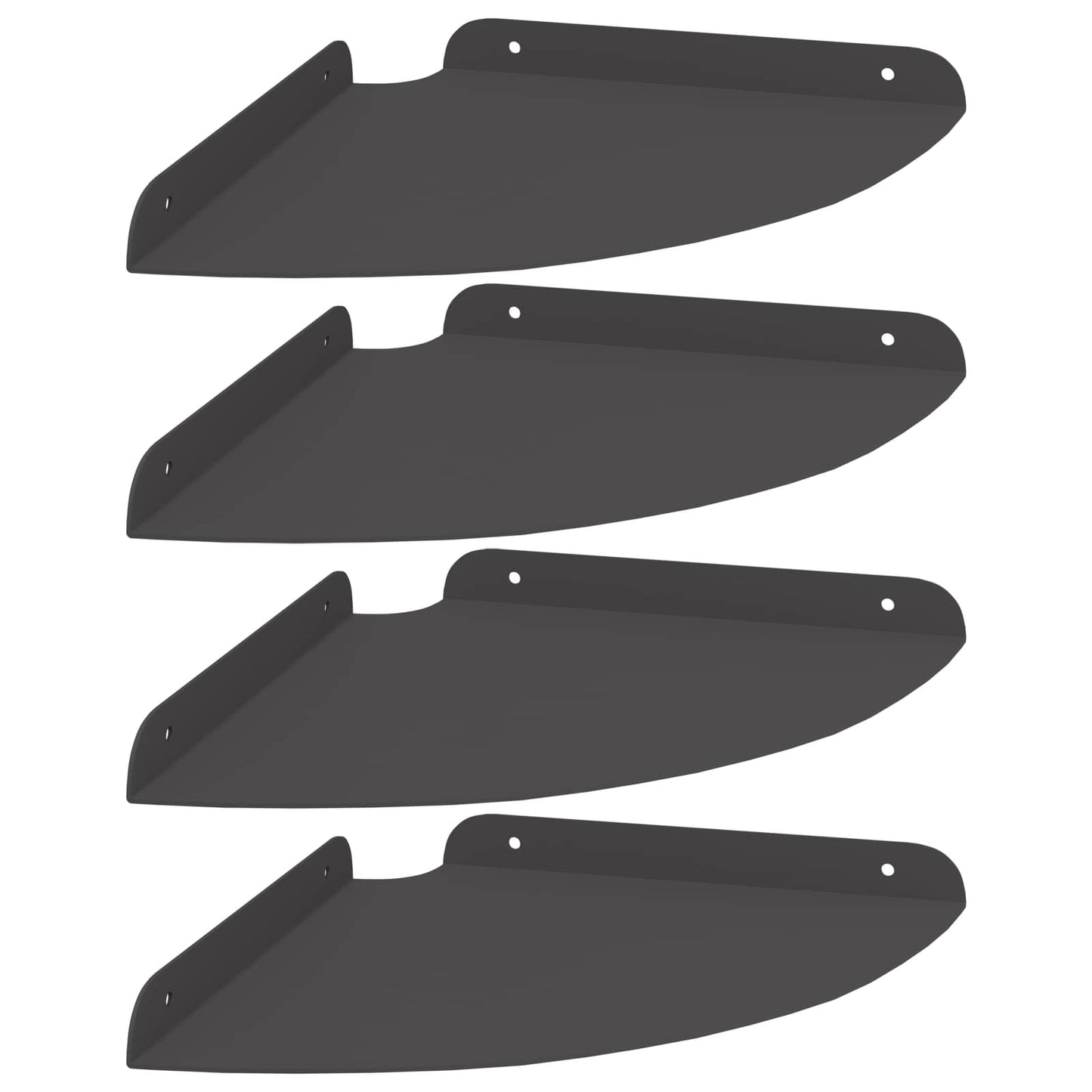 Corner Floating Shelf 4 pcs Black 24 x 24 x 2 cm