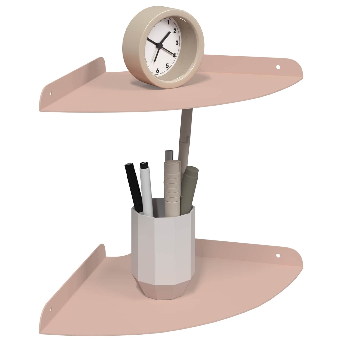 Corner Floating Shelf 2 pcs Pink 24 x 24 x 2 cm