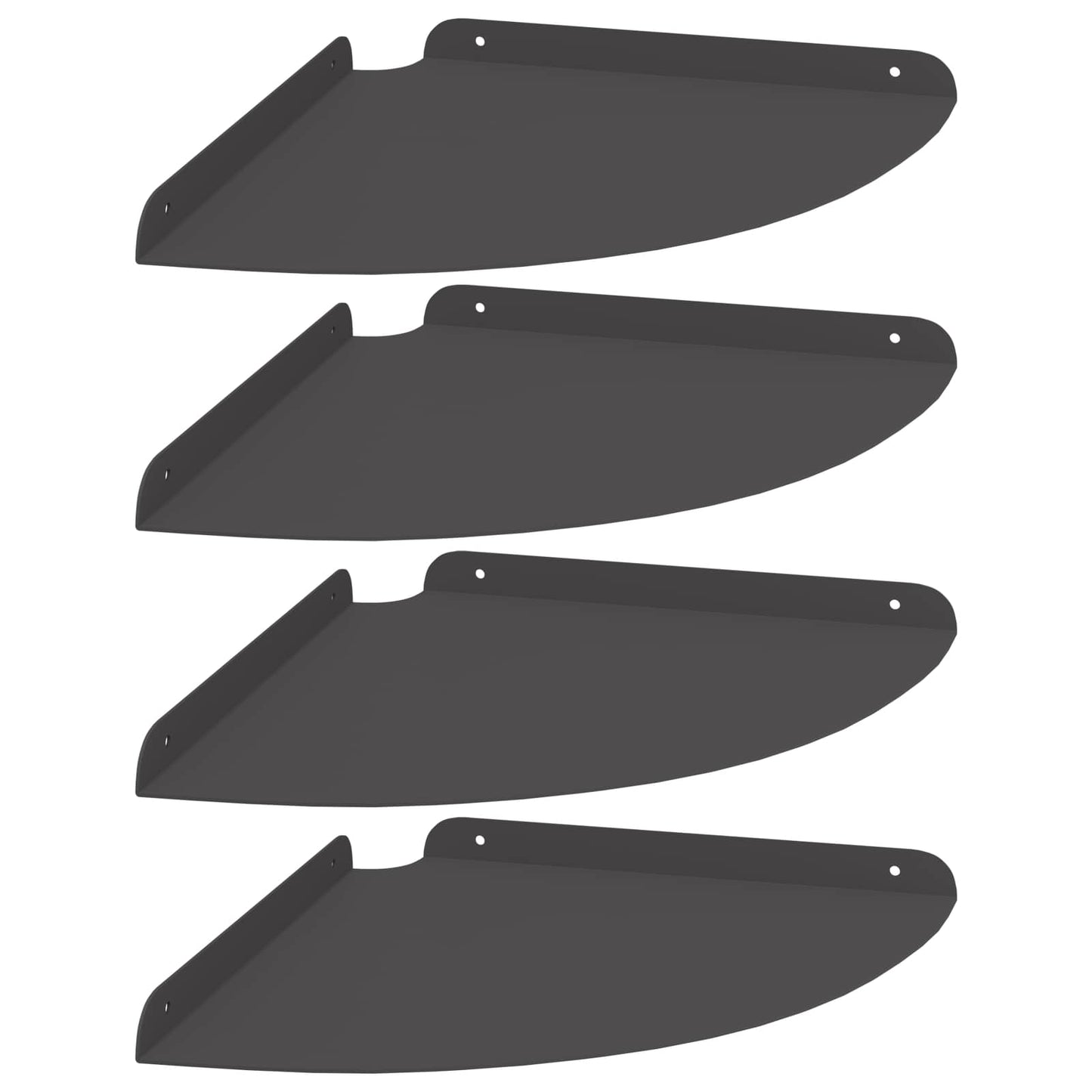 Corner Floating Shelf 4 pcs Black 30 x 30 x 2 cm