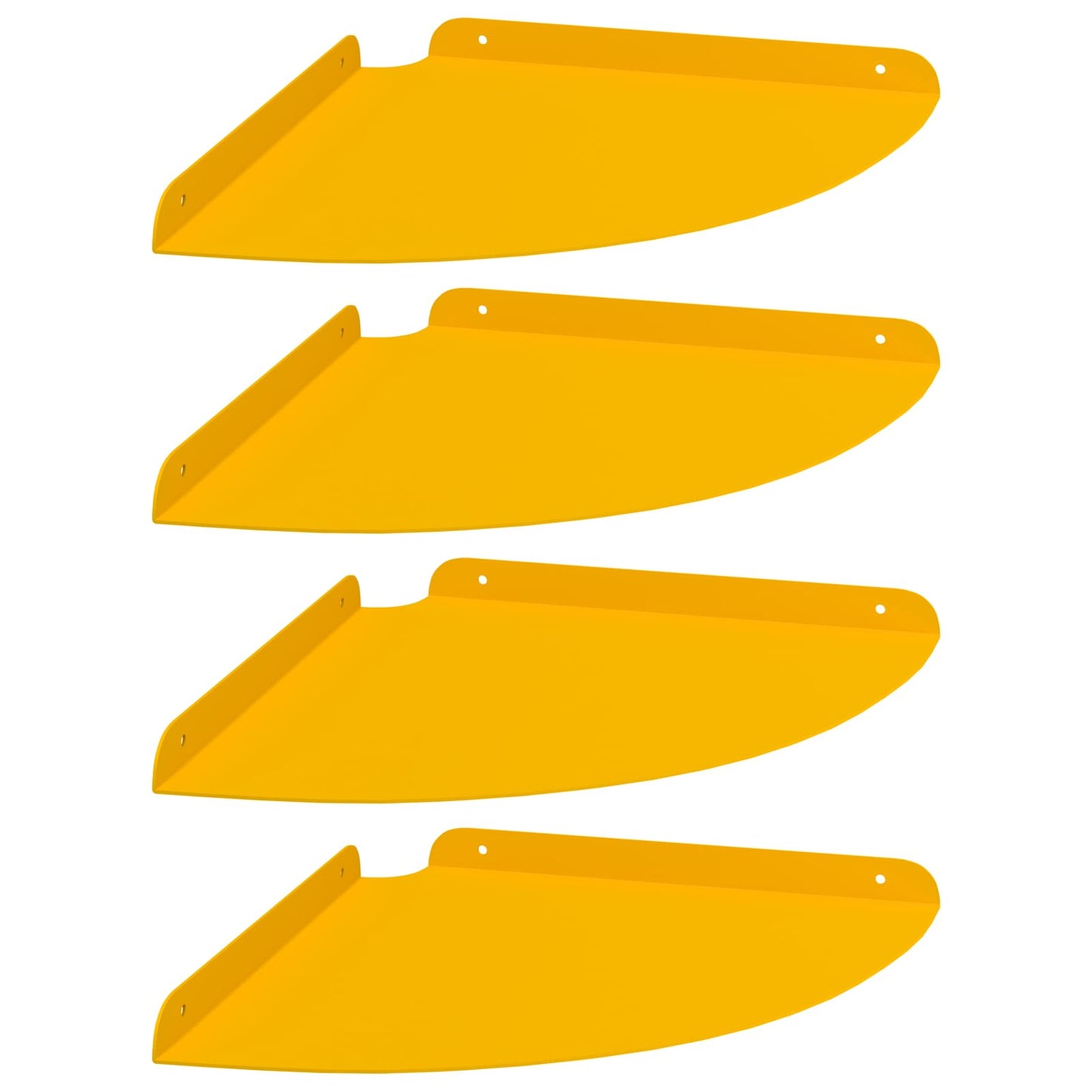 Corner Floating Shelf 4 pcs Mustard Yellow 30 x 30 x 2 cm